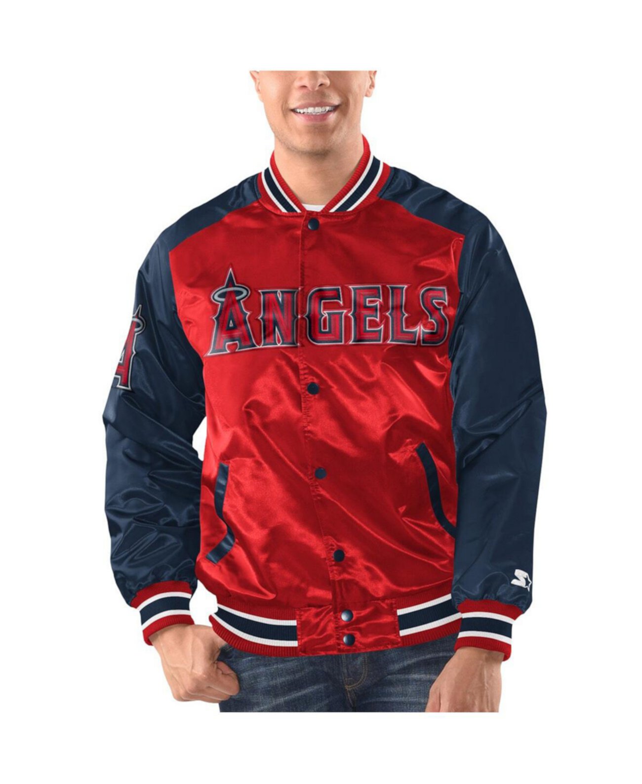 Мужская Куртка Starter Los Angeles Angels Varsity Satin Full-Snap Starter