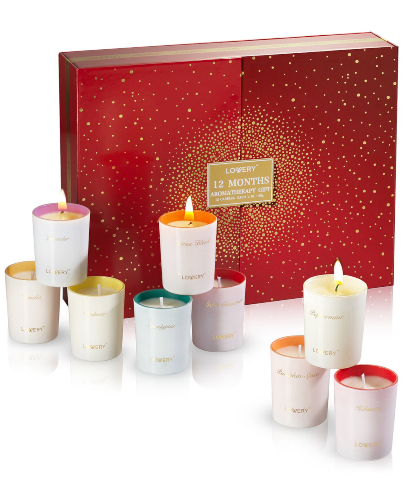 12-Pc. Unique Scented Aromatherapy Soy Candles Gift Set Lovery