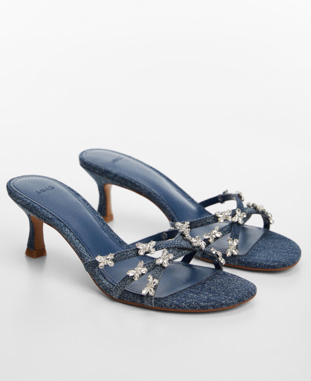 Маркетплейс Usmall.ru: заказать Women&#x27;s Heeled Denim Sandals <b>MANGO</b>, цвет - cиний по цене...