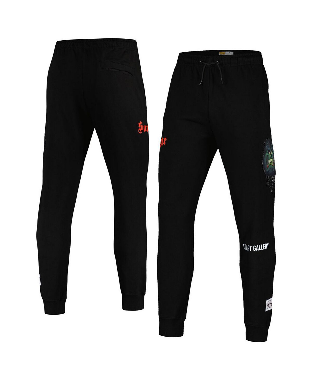 Men's Black Looney Tunes Taz Savage Jogger Pants Freeze Max