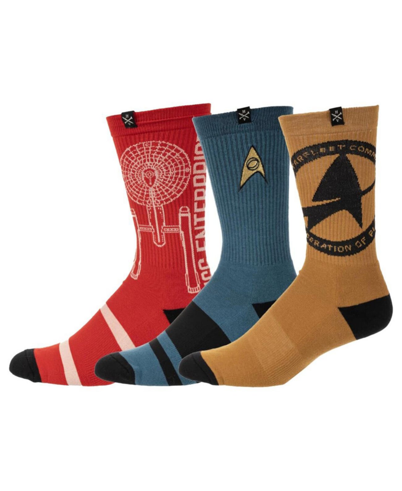 Men's USS Enterprise Three-Pack Crew Socks Set Heroes & Villains