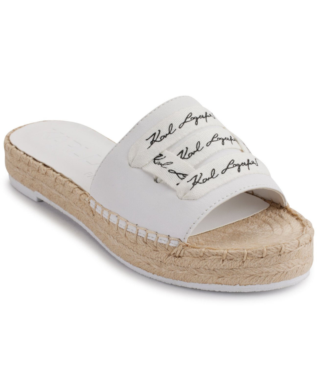 Cherie Logo Slip-On Espadrille Platform Slide Sandals Karl Lagerfeld Paris