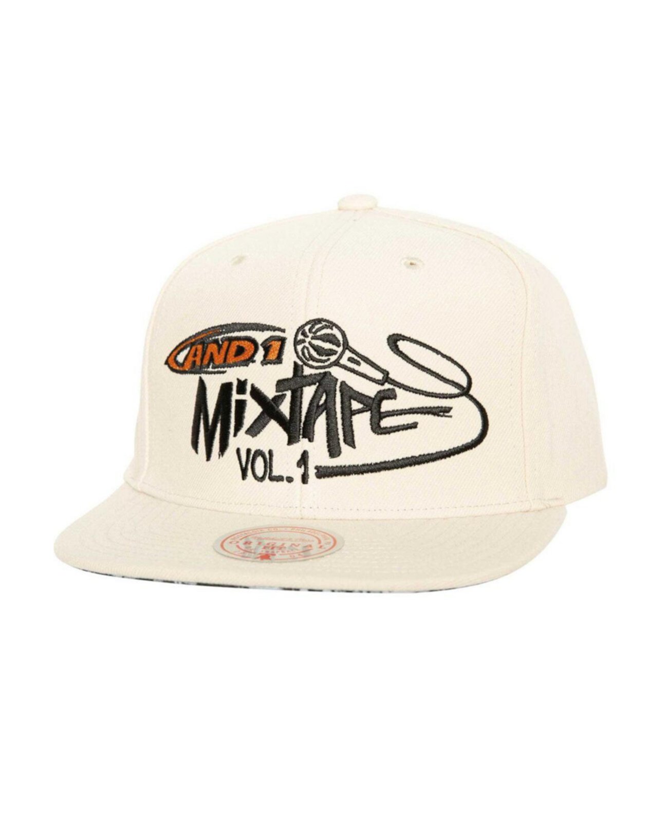 Men's x AND1 White Mixtape Vol. 1 Adjustable Hat Mitchell & Ness