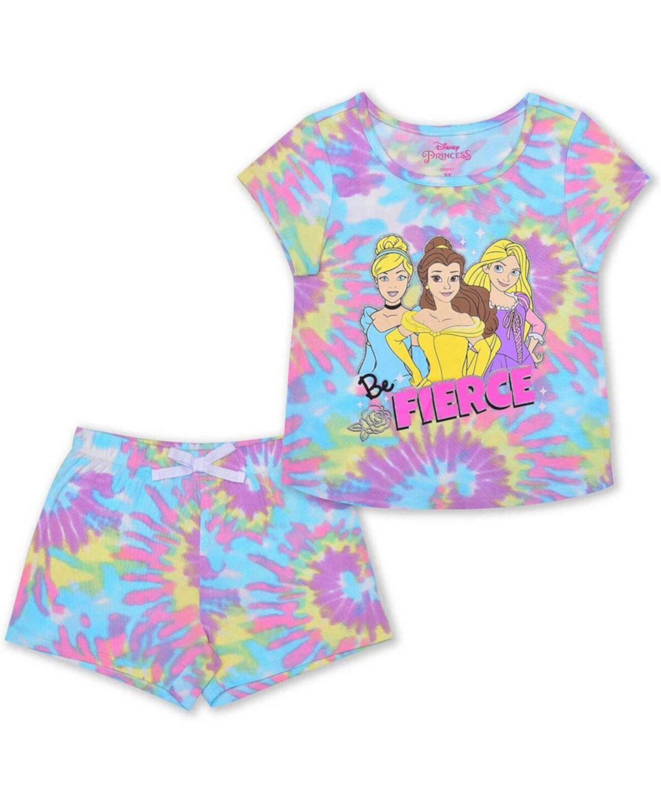 Детские комплекты одежды Children's Apparel Network Для девочек Disney Princess Tie-Dye T-shirt and Shorts Set Children's Apparel Network