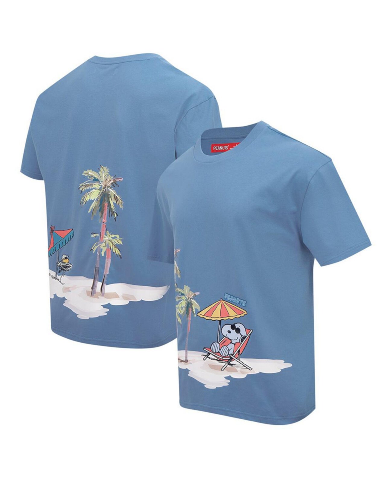 Men's Snoopy Blue Peanuts Chilling In The Sun Loose T-shirt Freeze Max