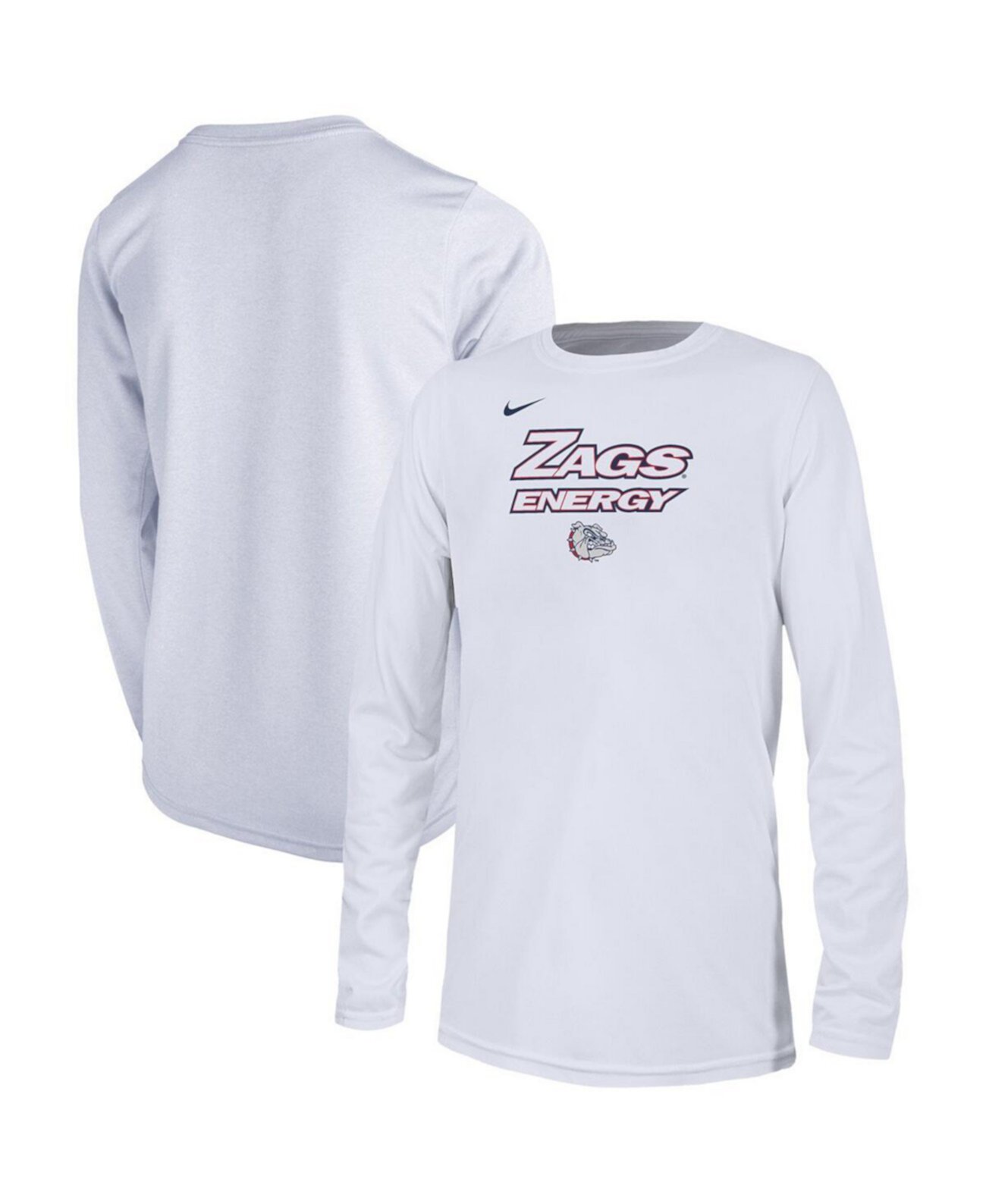 Big Boys White Gonzaga Bulldogs 2024 On-Court Bench Energy T-shirt Nike