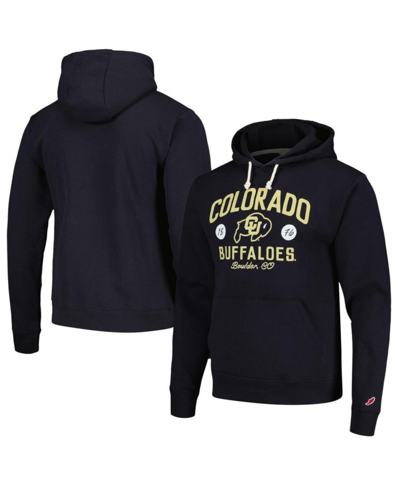 Мужское черное худи Colorado Buffaloes с карманом и флисовой подкладкой League Collegiate Wear