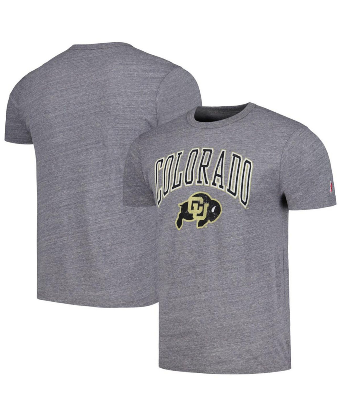 Men's Heather Gray Distressed Colorado Buffaloes Tall Arch Victory Falls Tri-Blend T-shirt League Collegiate Wear