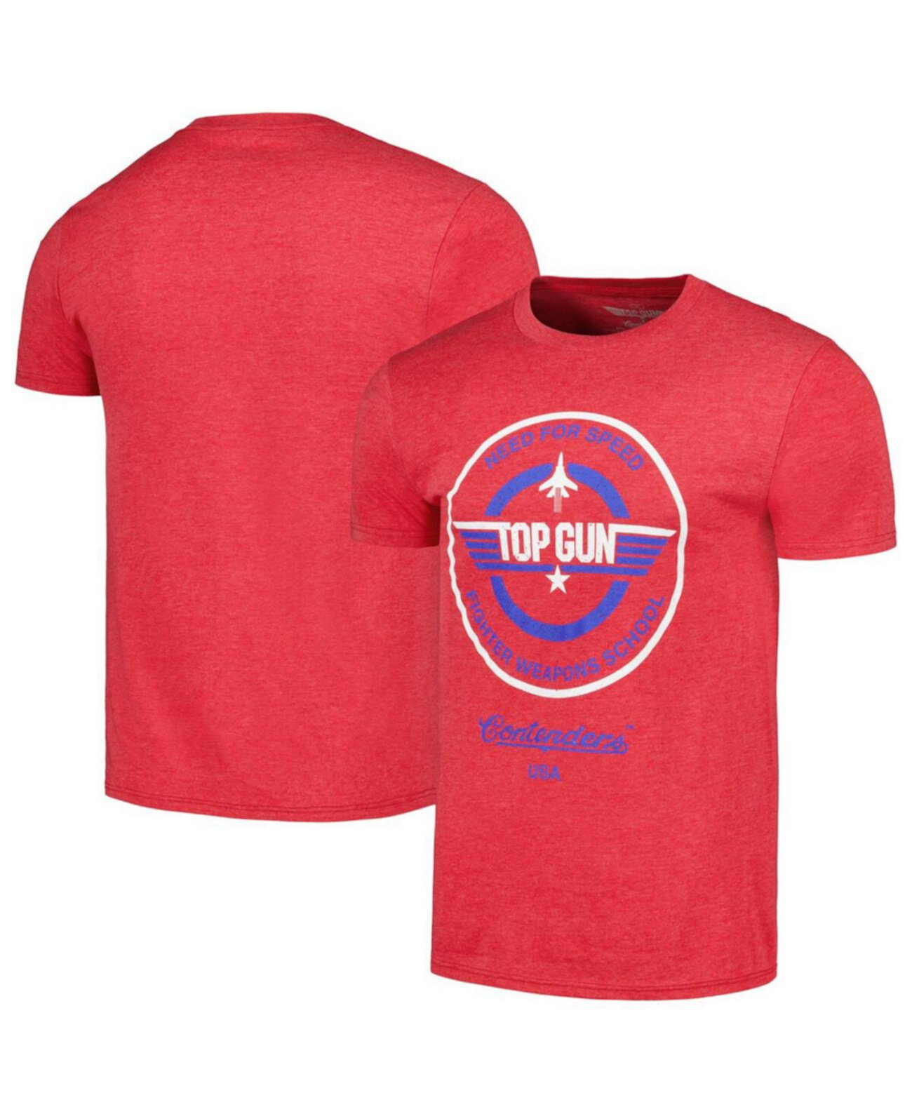 Men's Heather Red Top Gun Crest T-shirt Contenders Clothing