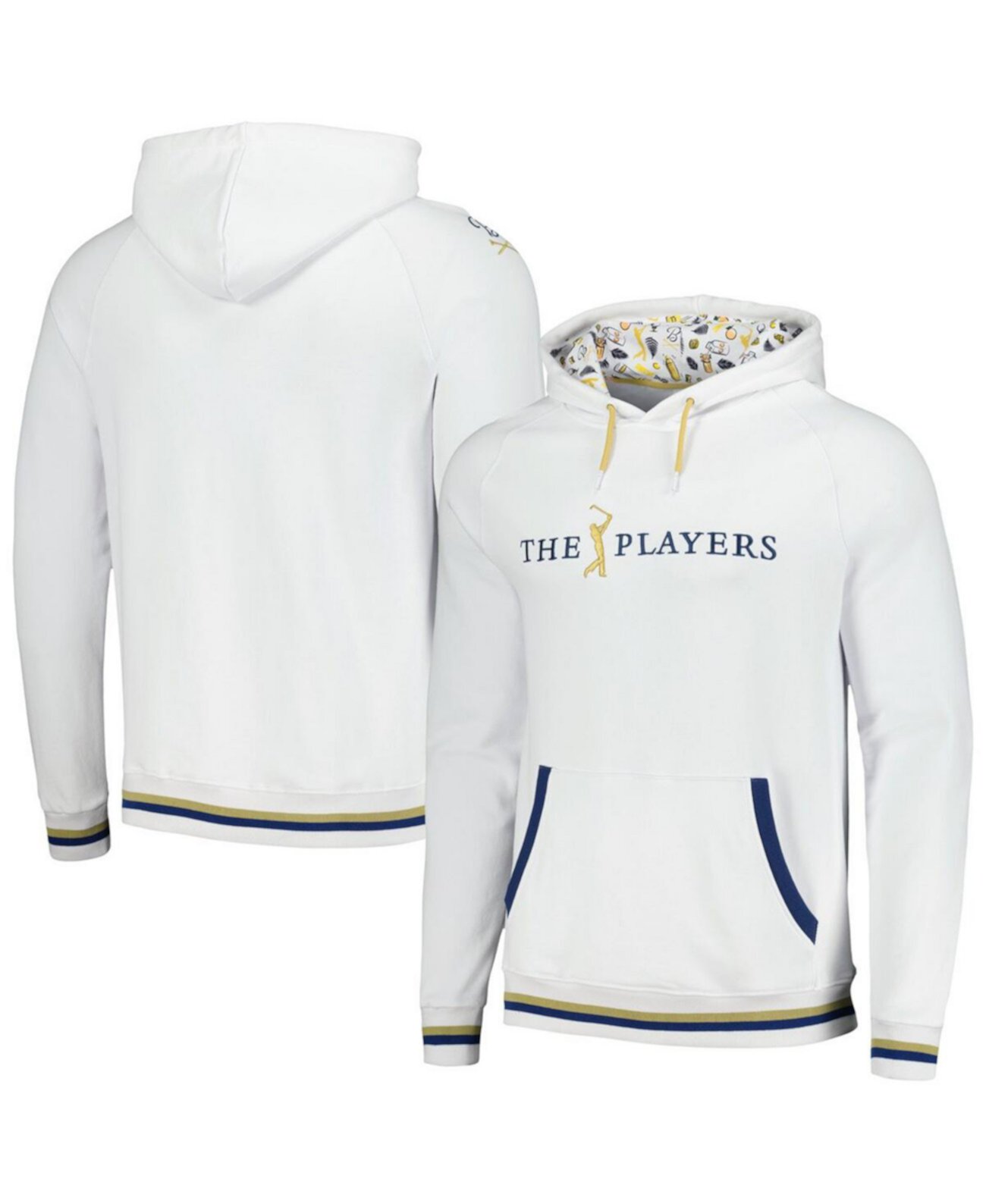 Men's White THE PLAYERS Raglan Pullover Hoodie Barstool Golf