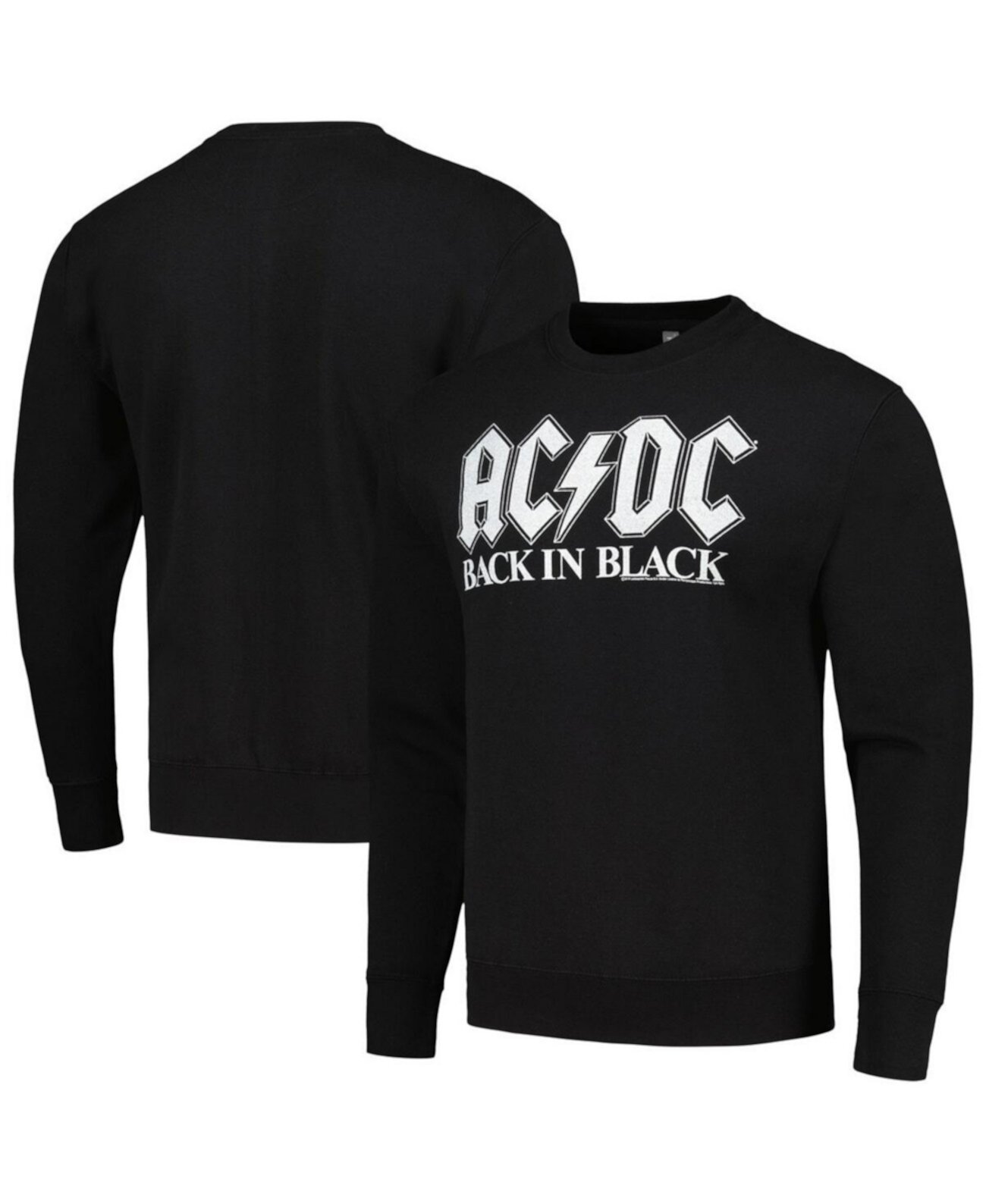 Men's Black ACDC Back In Black Pullover Sweatshirt American Classics