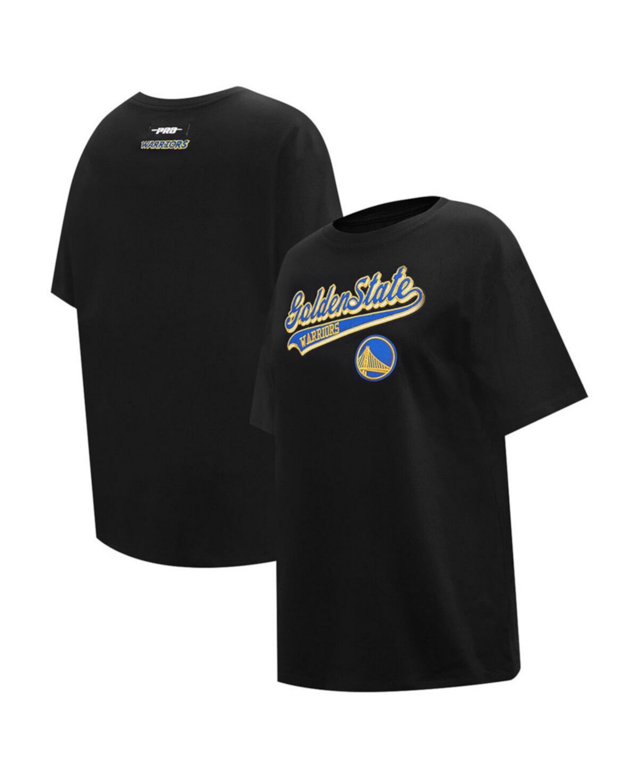 Women's Black Golden State Warriors Script Boyfriend T-shirt Pro Standard