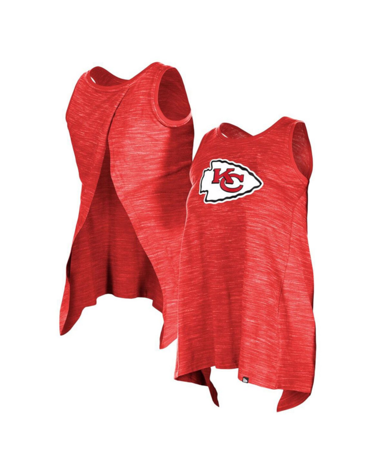 Women's Red Kansas City Chiefs Plus Size Space Dye Active Tank Top New Era