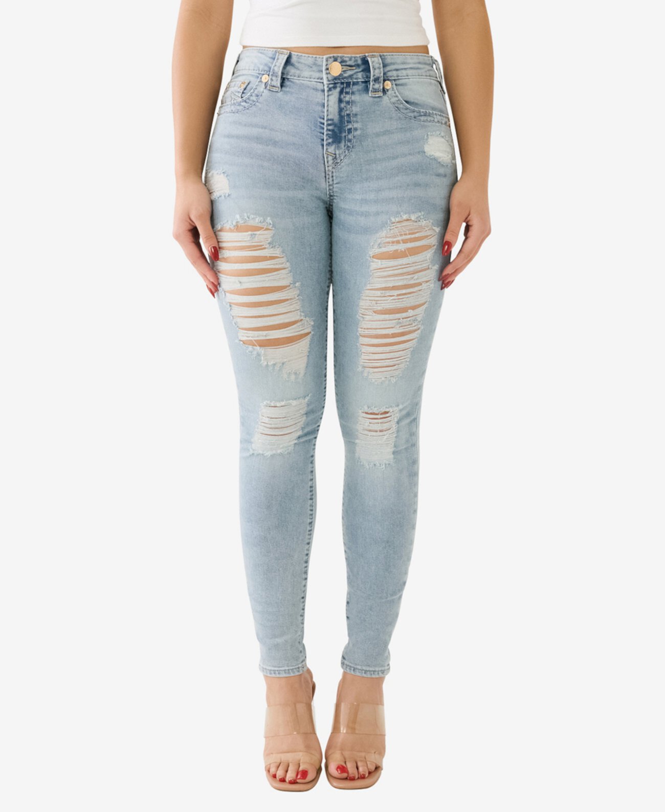 Женские Джинсы skinny True Religion Halle No Flap Big T Super Skinny True Religion