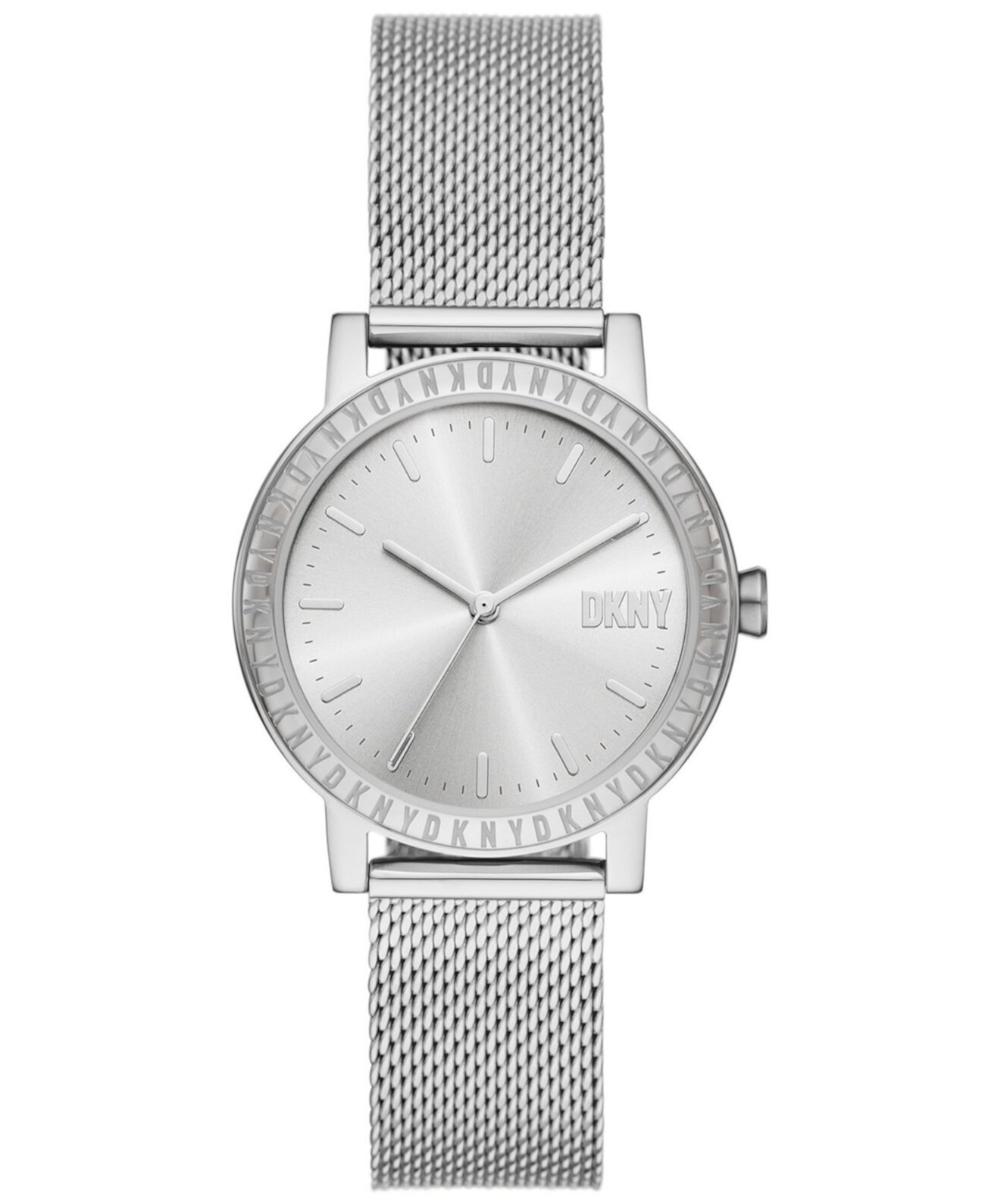Women's Soho D Three-Hand Silver-Tone Stainless Steel Watch 34mm DKNY