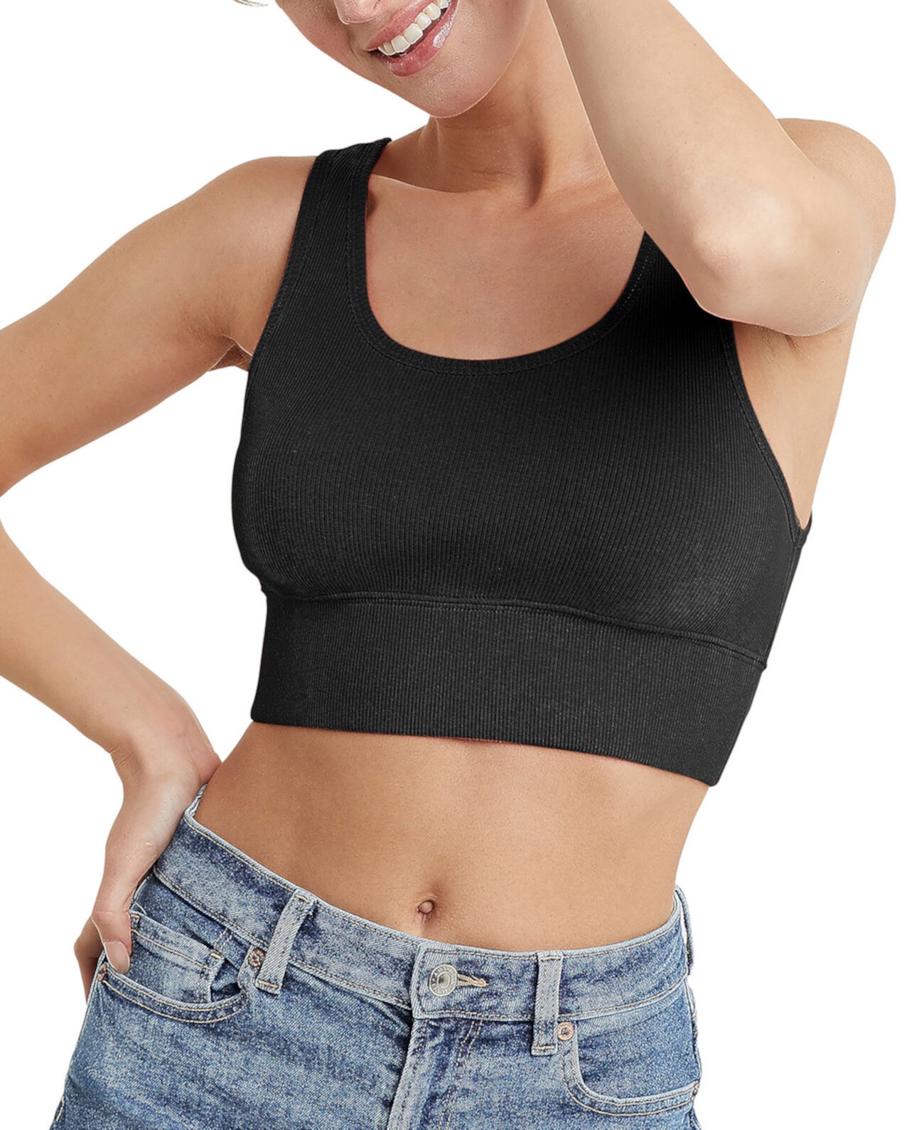 Women's Originals Cozywear Ribbed Longline Bralette OG116 Hanes