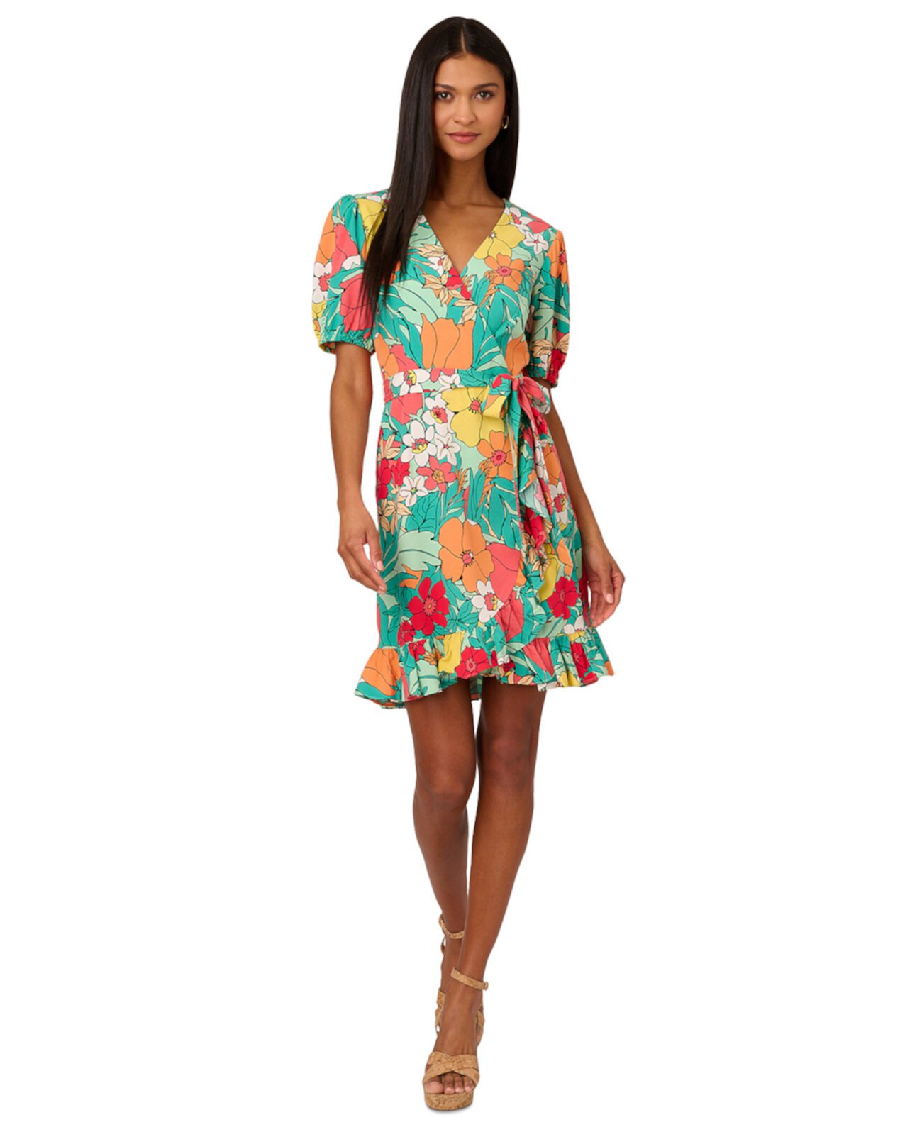 Women's Floral-Print Wrap Dress Adrianna by Adrianna Papell