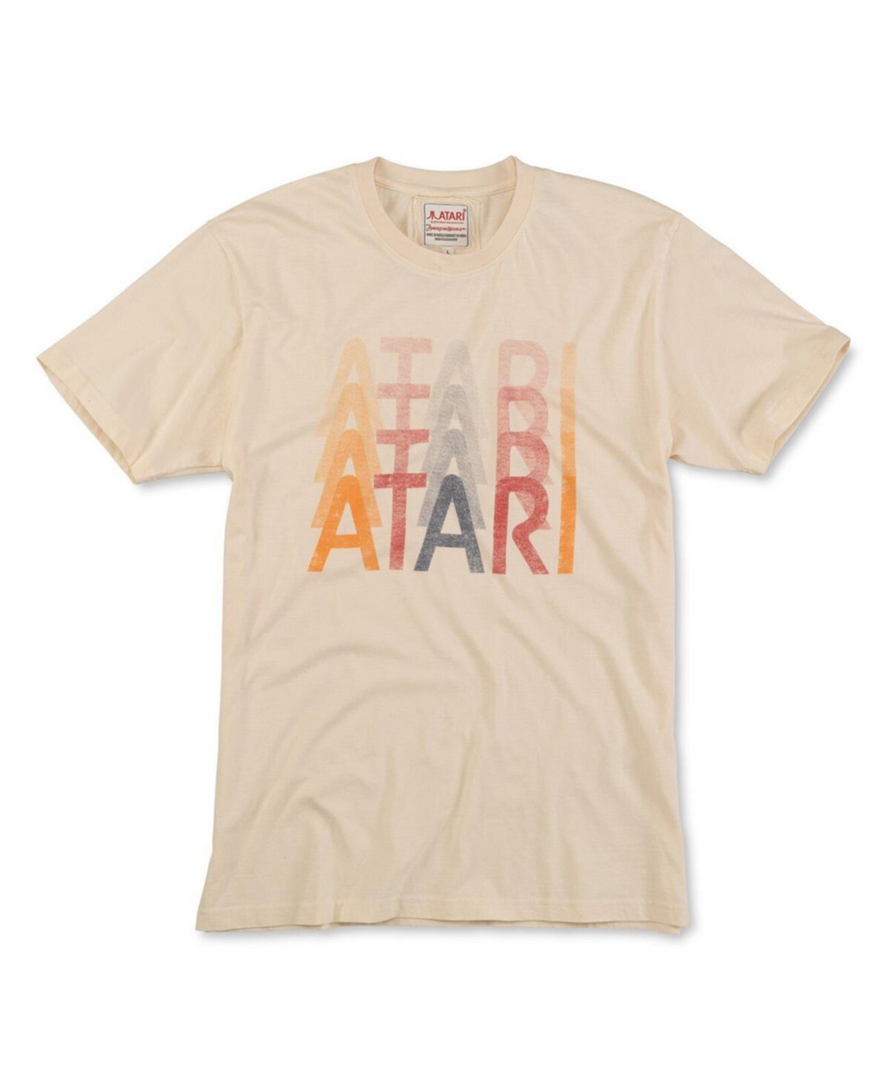 Men's and Women's Cream Distressed Atari Vintage-Like Fade T-shirt American Needle