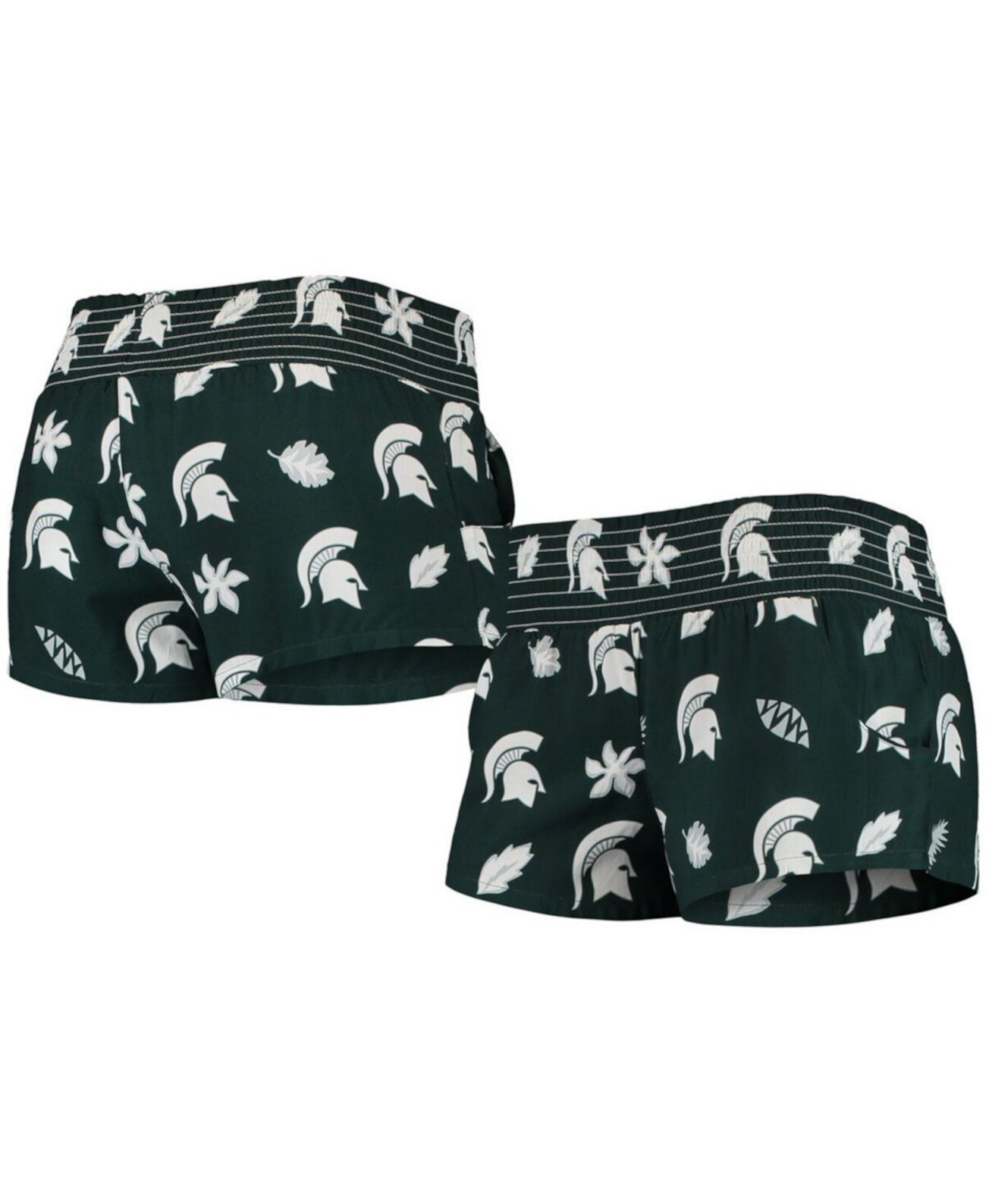 Women's Green Michigan State Spartans Beach Shorts Wes & Willy