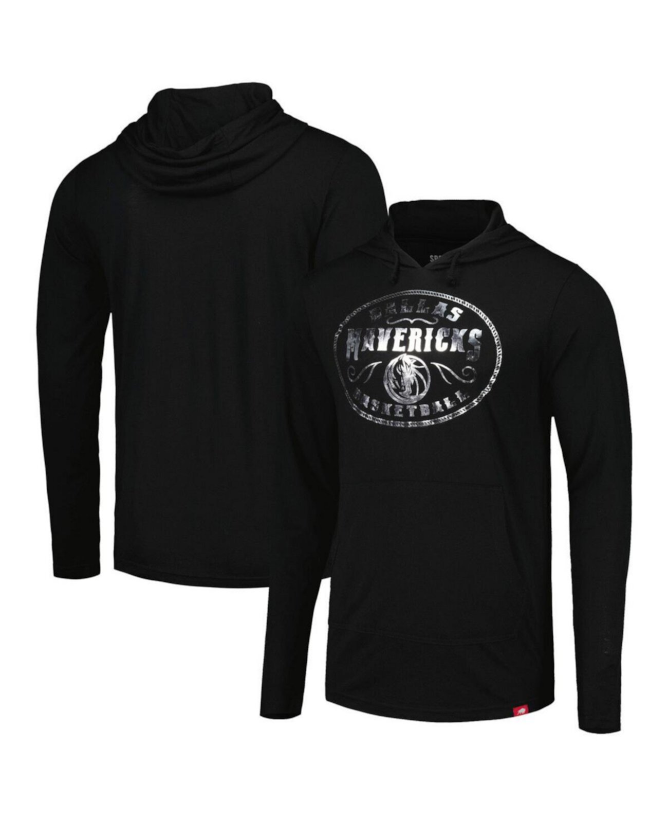 Men's and Women's Black Dallas Mavericks Rowan Tri-Blend Long Sleeve Hoodie T-shirt Sportiqe