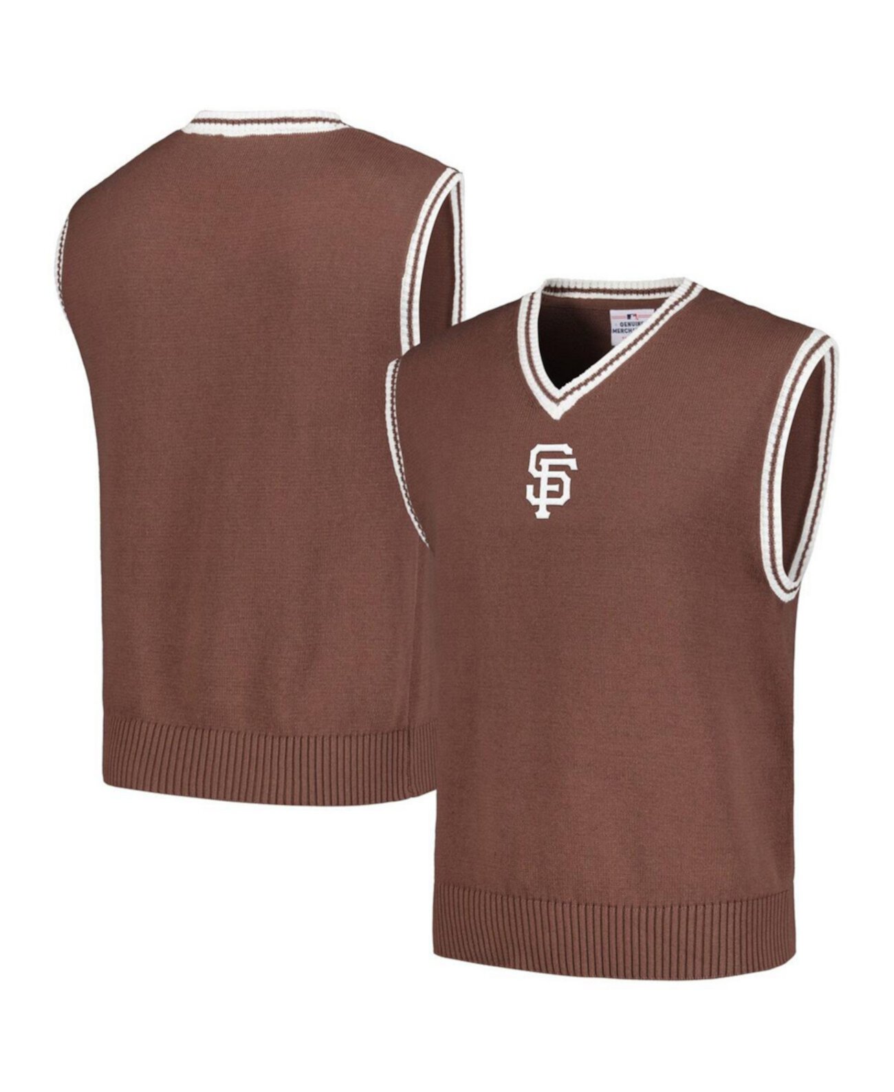 Men's Brown San Francisco Giants Knit V-Neck Pullover Sweater Vest PLEASURES