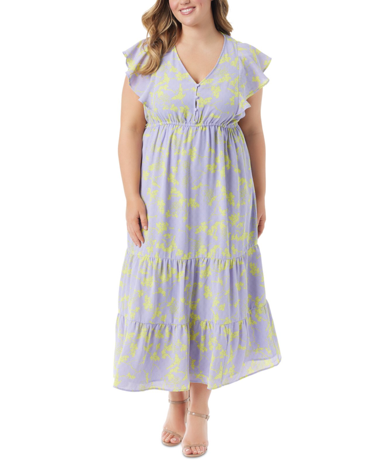 Trendy Plus Size Kariana Flutter-Sleeve Dress Jessica Simpson