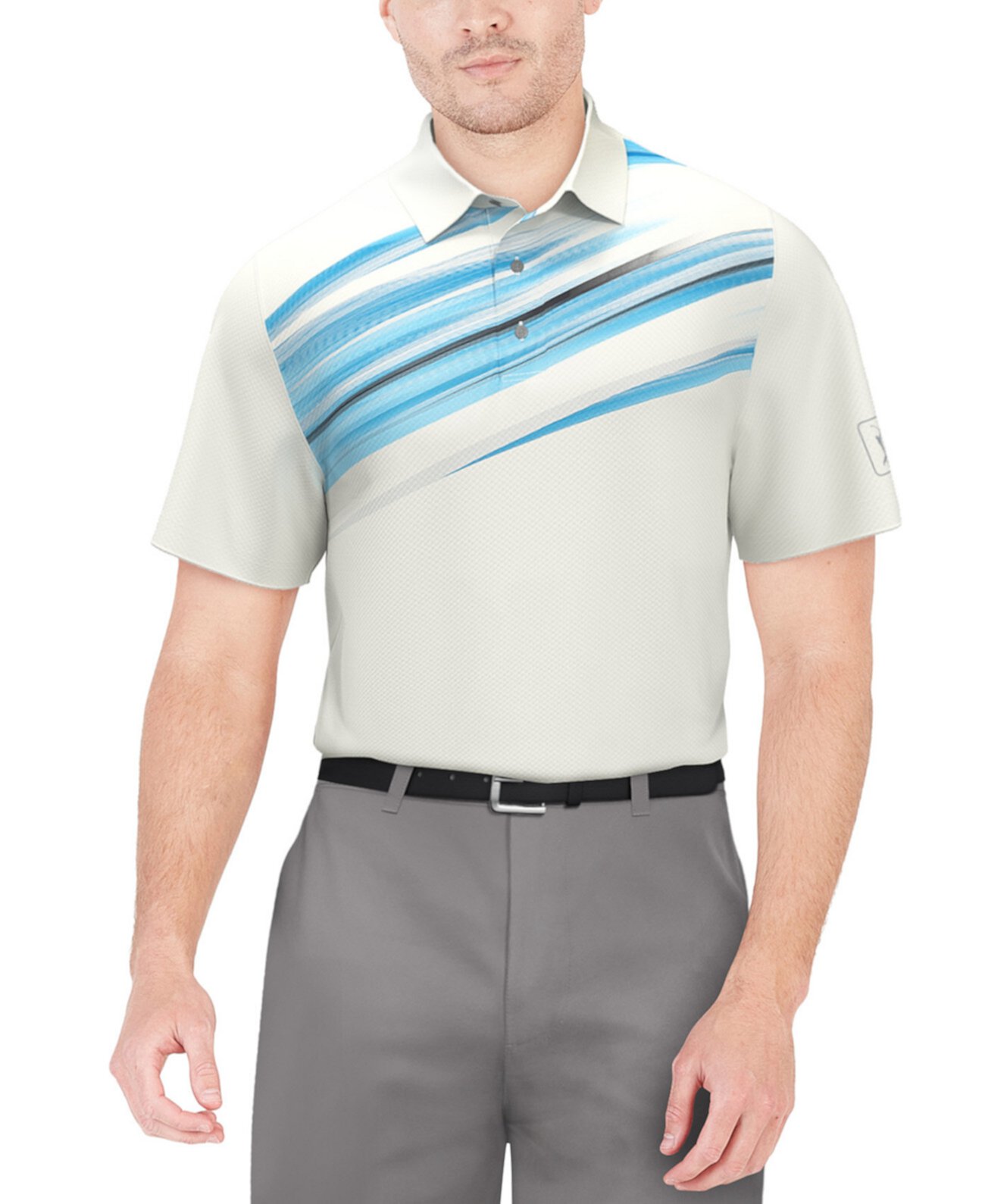 Мужская футболка-поло PGA TOUR с коротким рукавом и текстурой кисти PGA TOUR
