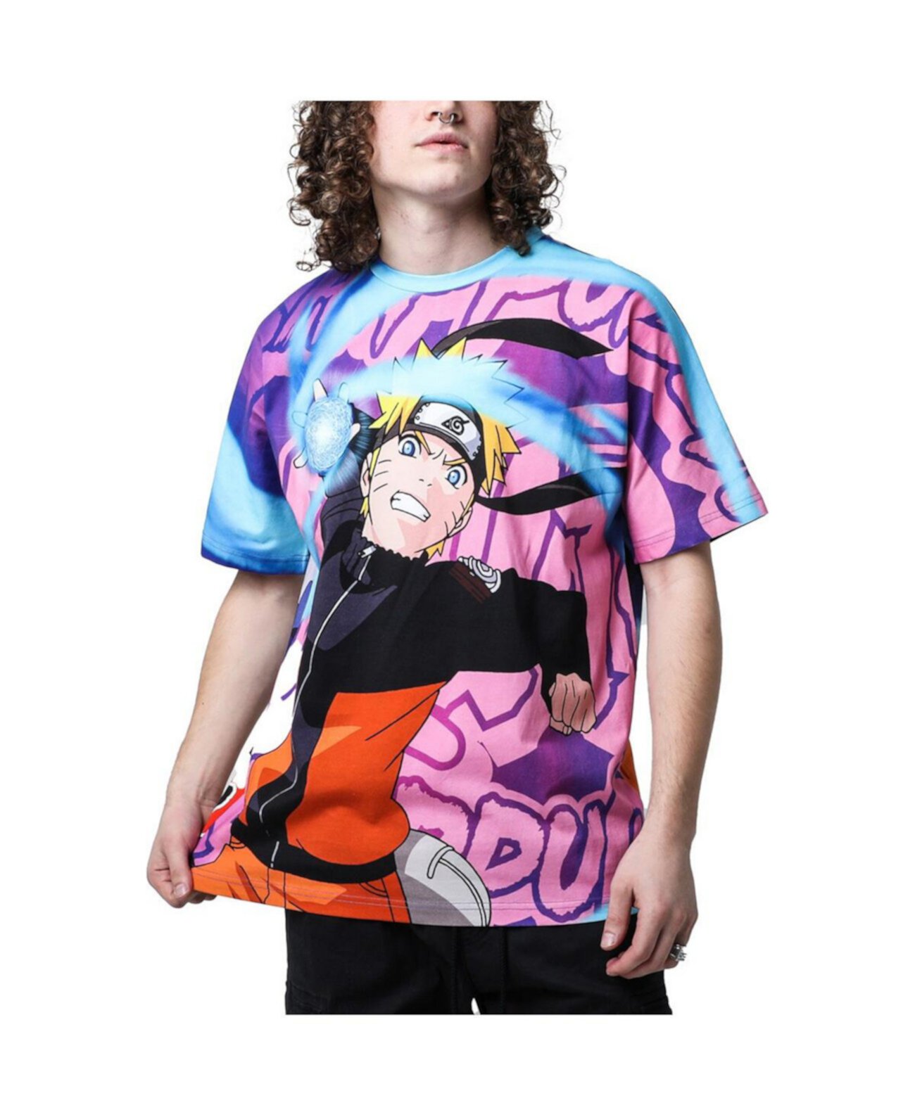 Men's and Women's Blue Naruto Big Print Graphic T-shirt DUMBGOOD