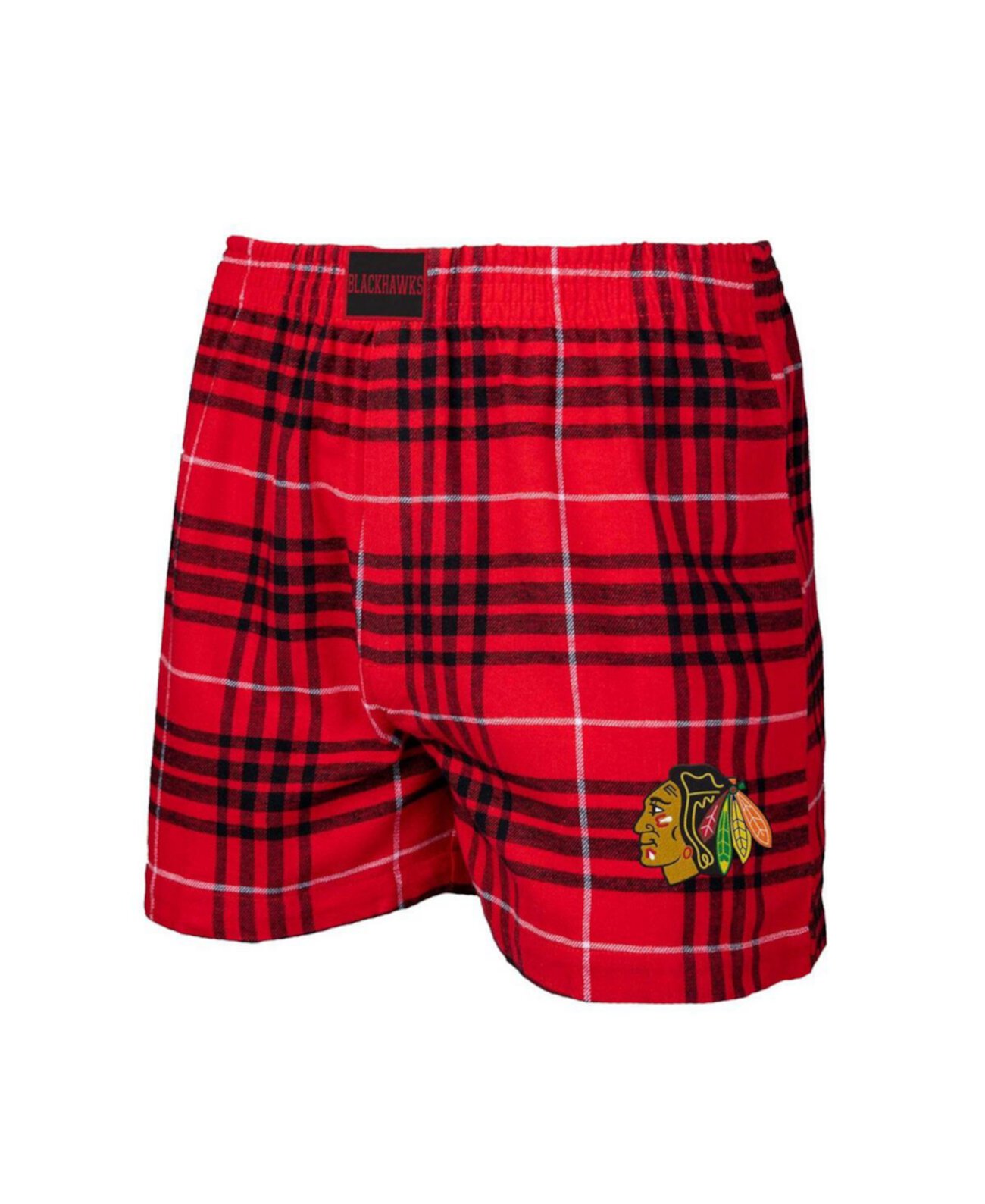 Men's Red, Black Chicago Blackhawks Concord Flannel Boxers Concepts Sport