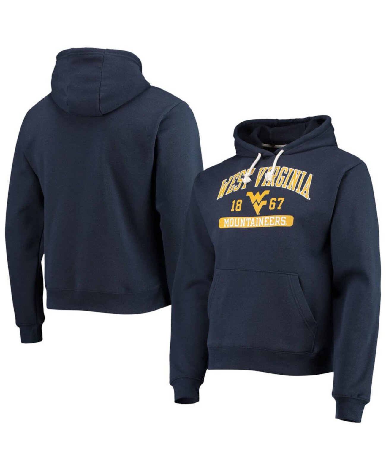 Мужское худи West Virginia Mountaineers Volume Up с флисовой подкладкой и капюшоном League Collegiate Wear