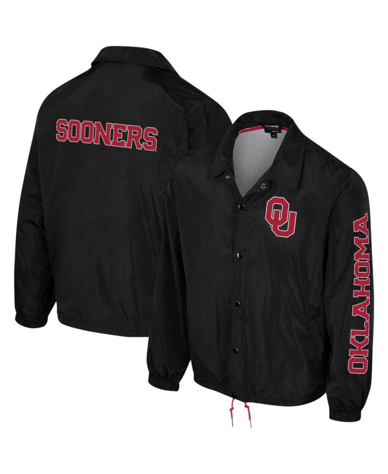 Men's and Women's Black Oklahoma Sooners Coaches Full-Snap Jacket The Wild Collective