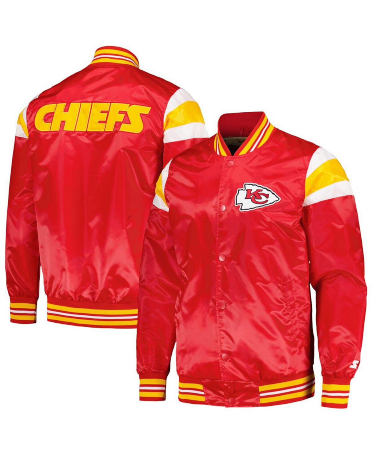 Мужская Куртка Starter Satin Full-Snap Varsity Красная Kansas City Chiefs Starter