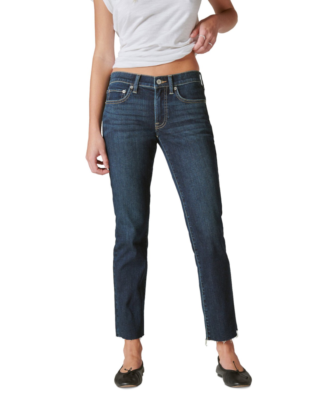 Женские Джинсы с высокой талией Lucky Brand Straight-Leg Lucky Brand