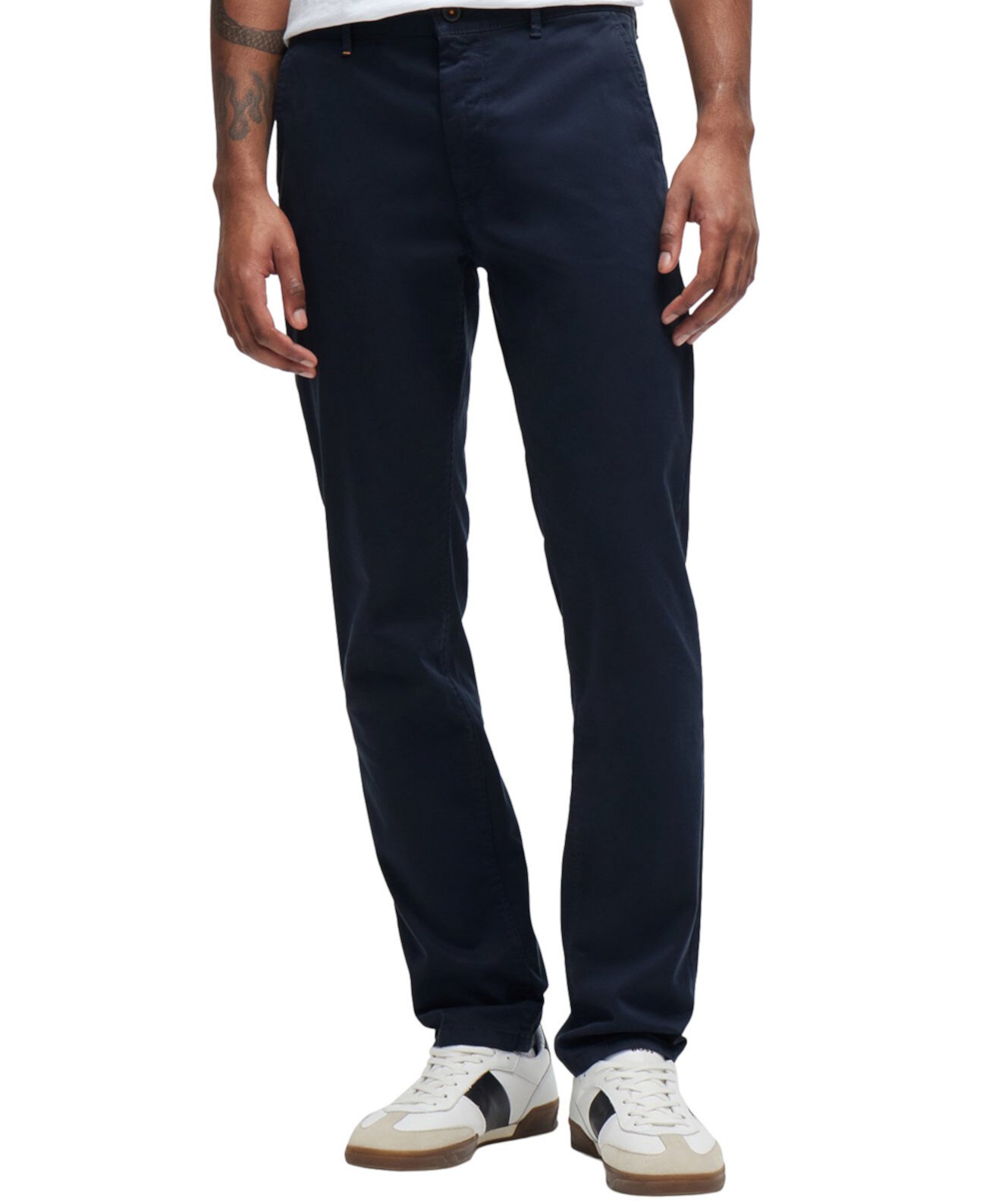 Men's Stretch-Cotton Satin Slim-Fit Chinos BOSS