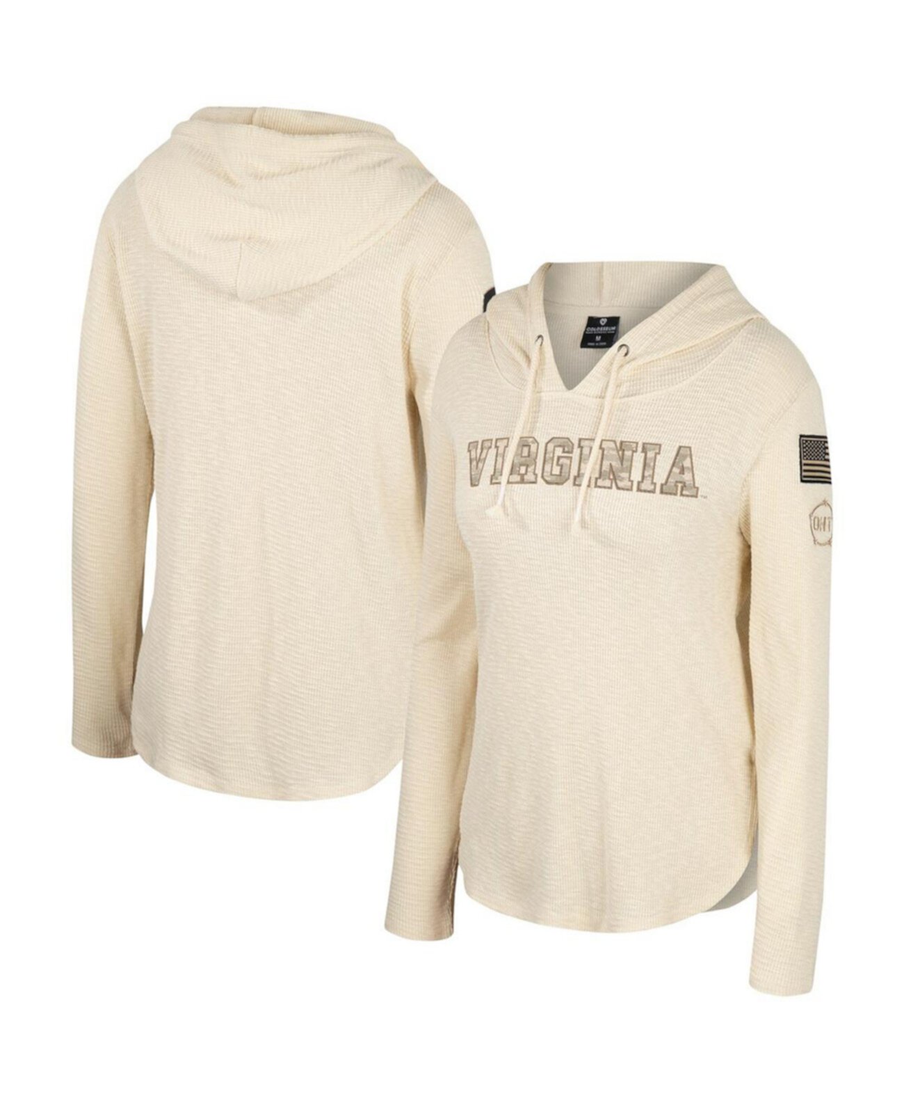 Women's Cream Virginia Cavaliers OHT Military-Inspired Appreciation Casey Raglan Long Sleeve Hoodie T-shirt Colosseum