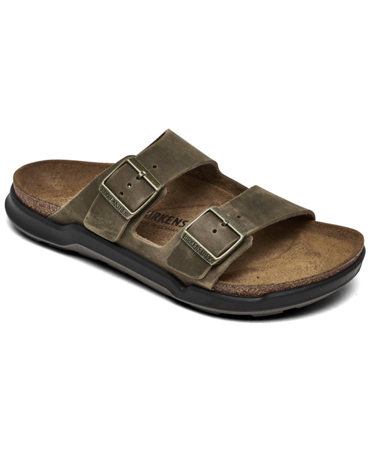 Сандалии Birkenstock Arizona Crosstown для мужчин с двумя ремешками из натуральной облесенной кожи Birkenstock