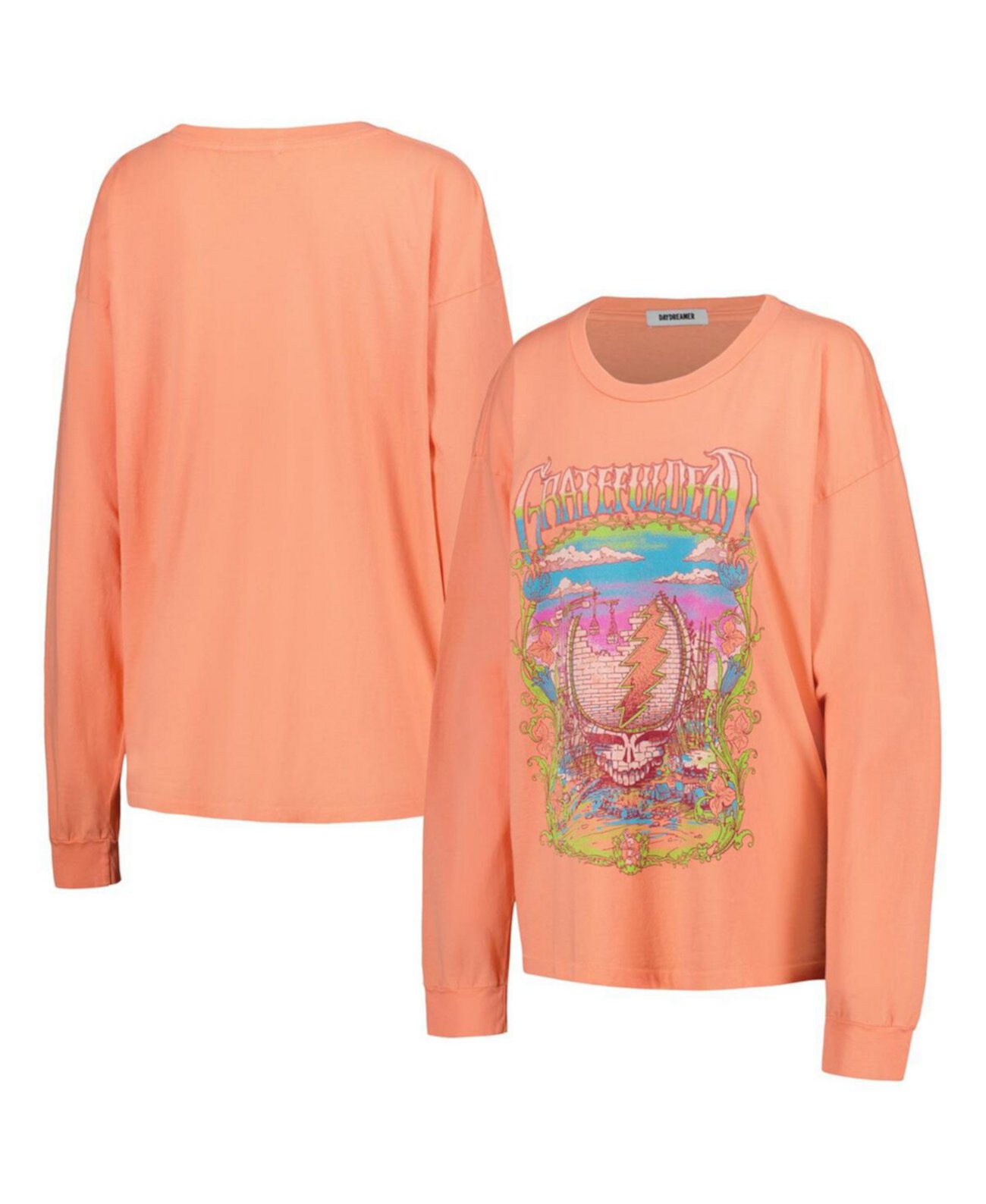 Women's Coral The Grateful Dead Merch Long Sleeve T-shirt Daydreamer