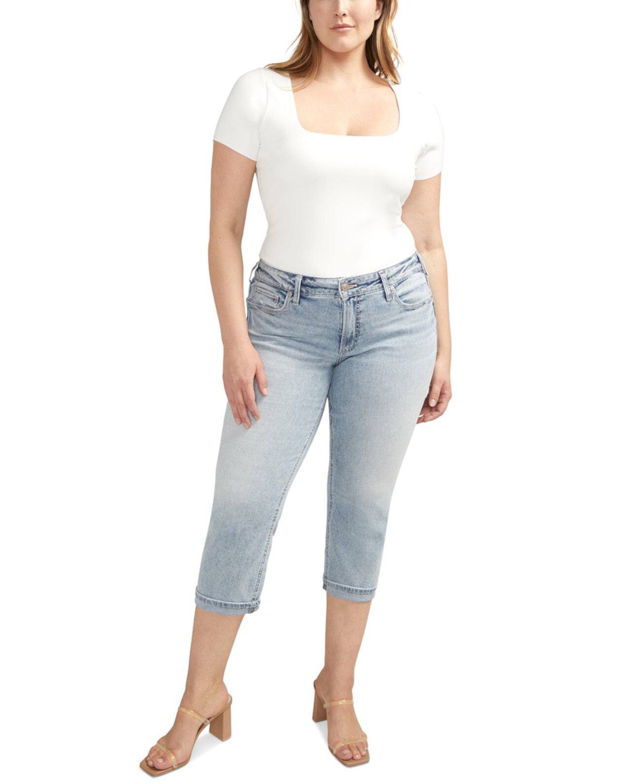 Plus Size Britt High-Rise Curvy-Fit Capri Jeans Silver Jeans Co.