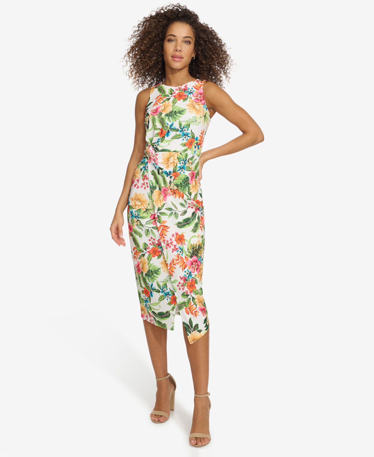Women's Floral-Print Faux-Wrap-Skirt Dress SIENA