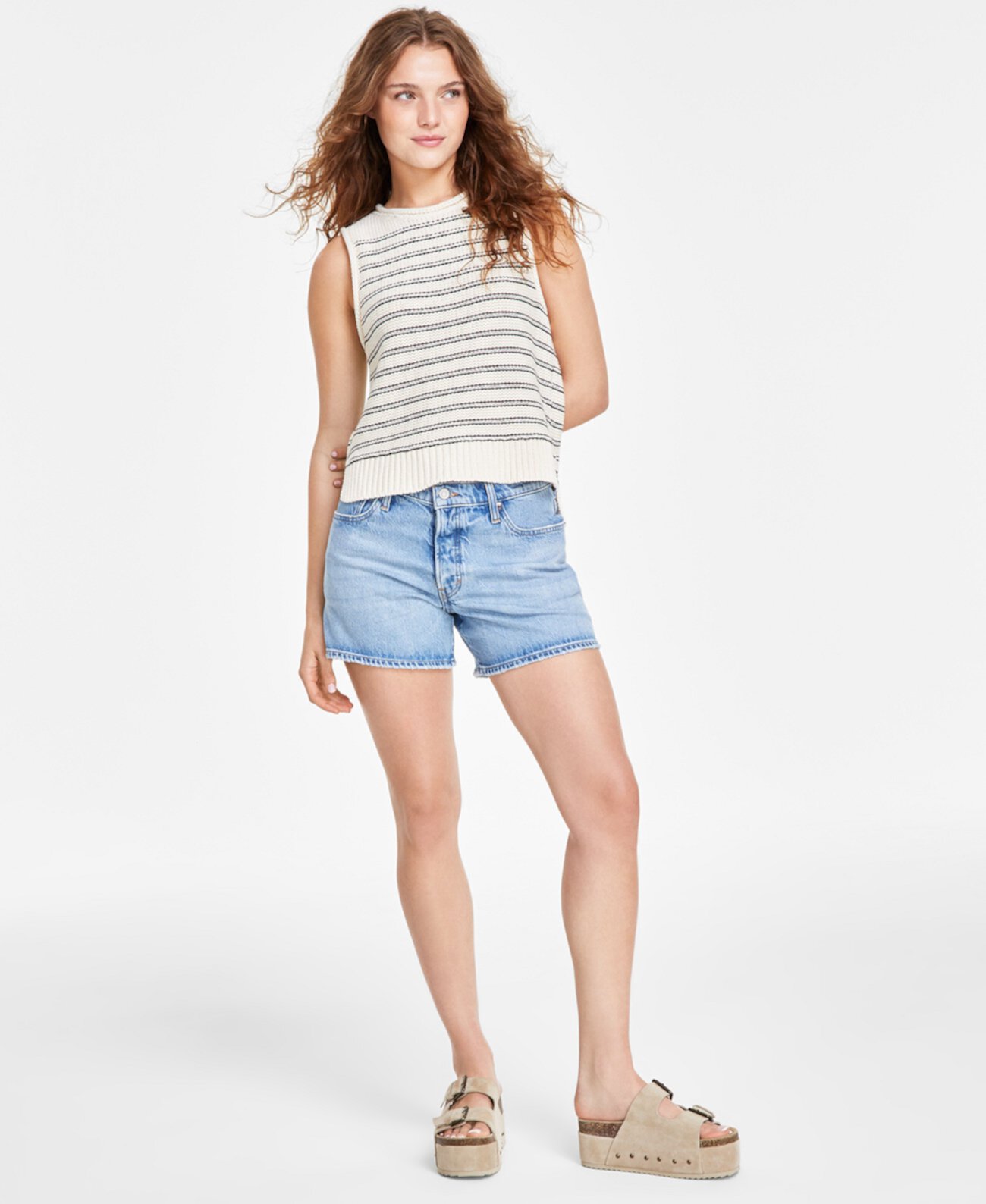 Женские Повседневные шорты Lucky Brand 90s Midi High-Rise Lucky Brand