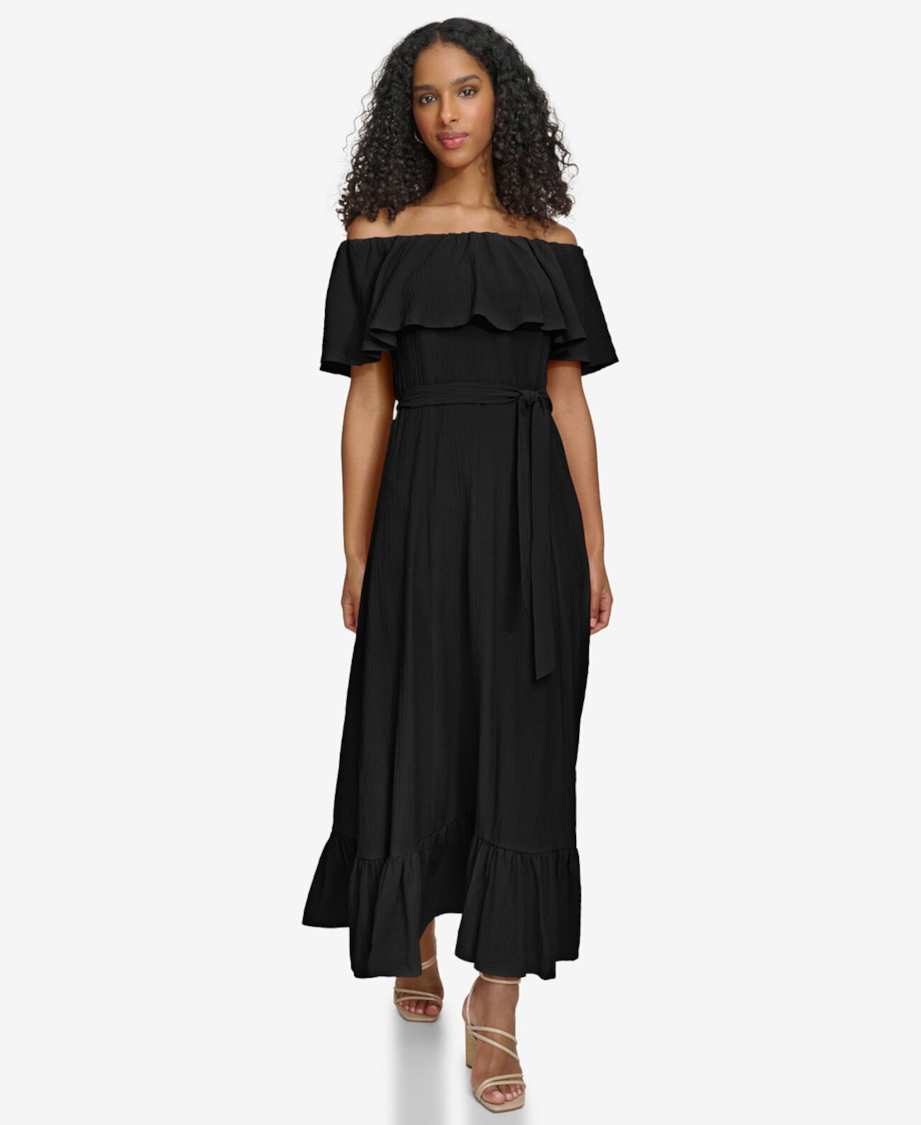 Women's Off-The-Shoulder Flounce Maxi Dress Calvin Klein