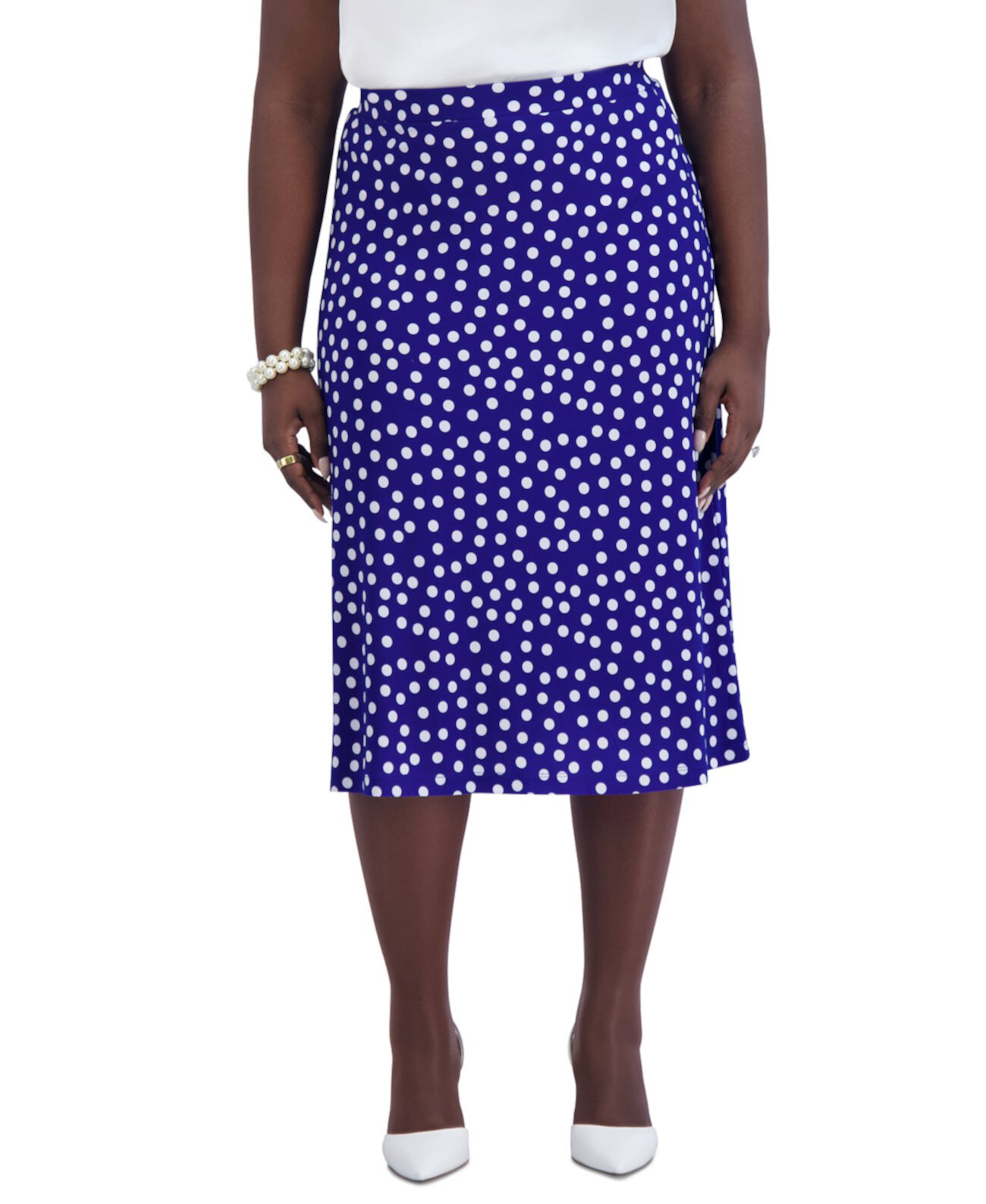 Women's Ity Dot-Print A-Line Pull-On Skirt Kasper