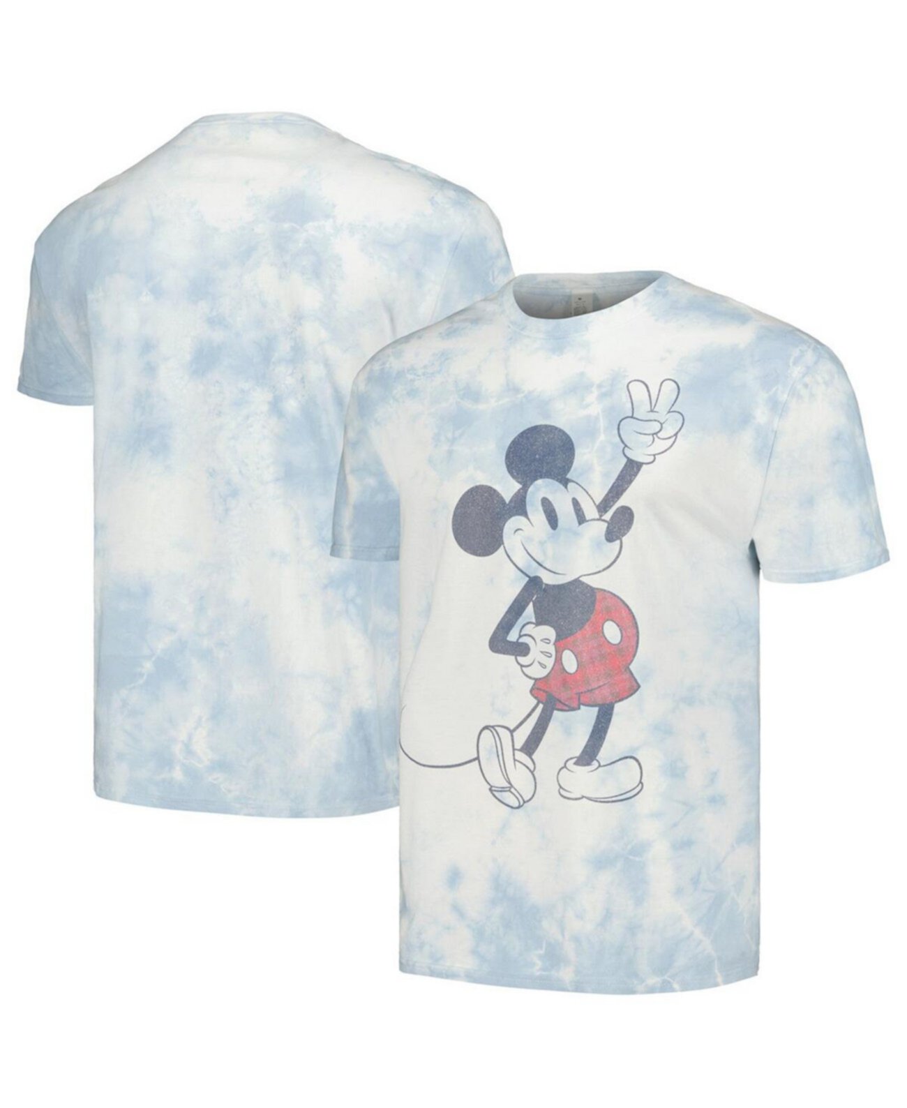Men's and Women's White Mickey & Friends Plaid Graphic T-shirt Mad Engine