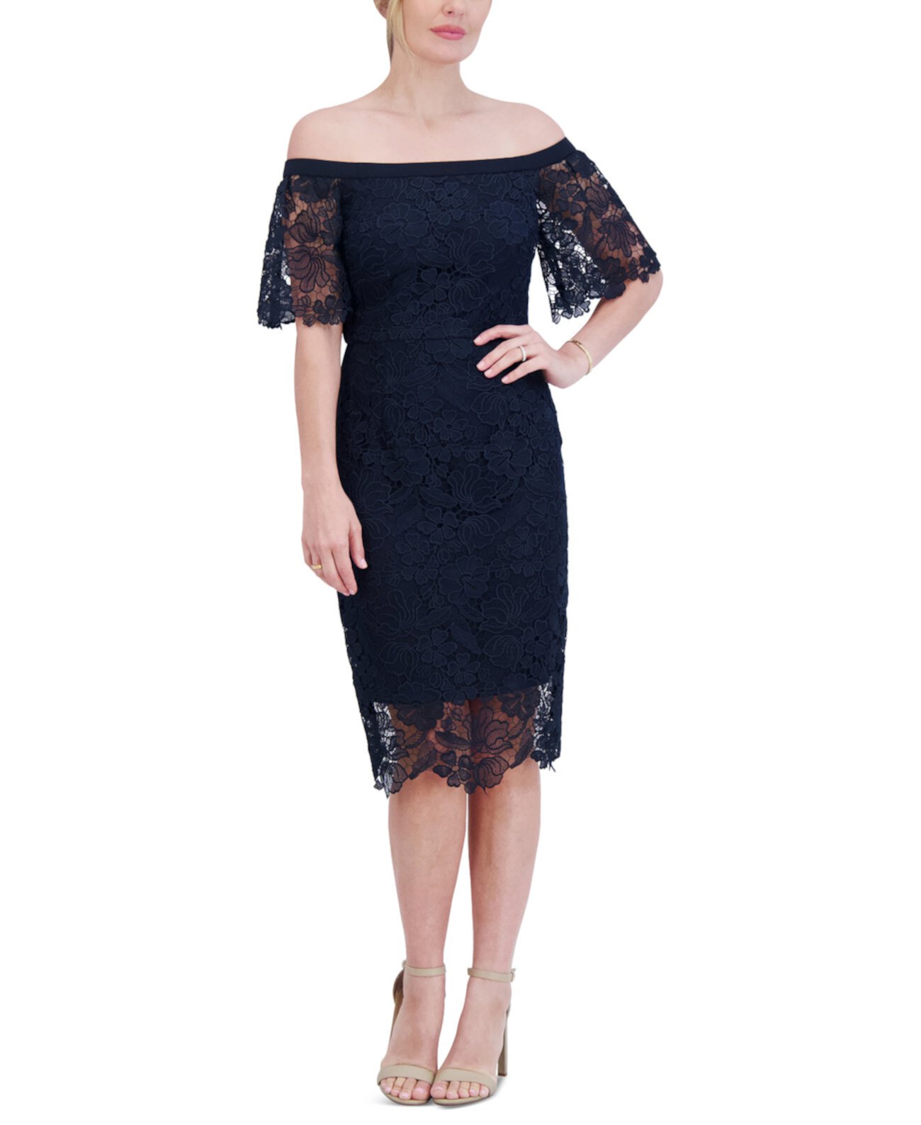 Women's Lace Off-The-Shoulder Midi Dress Eliza J