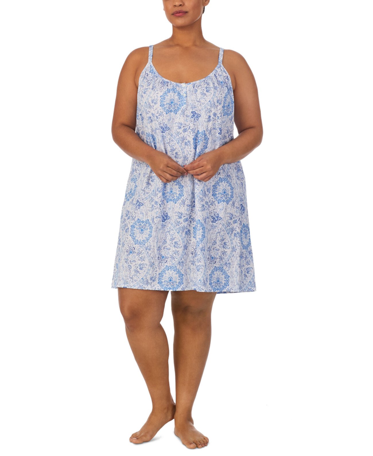 Plus Size Floral Double-Strap Nightgown LAUREN Ralph Lauren