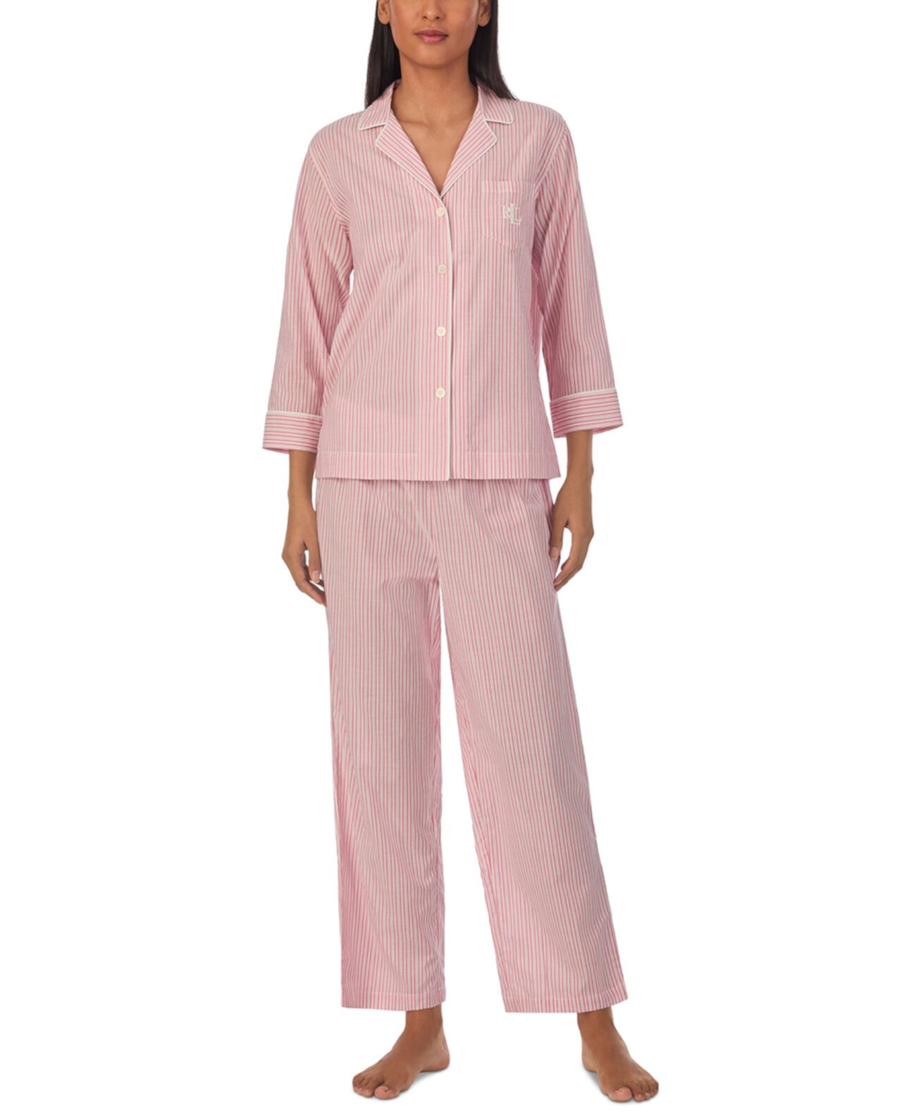 Women's 2-Pc. 3/4-Sleeve Printed Pajamas Set LAUREN Ralph Lauren
