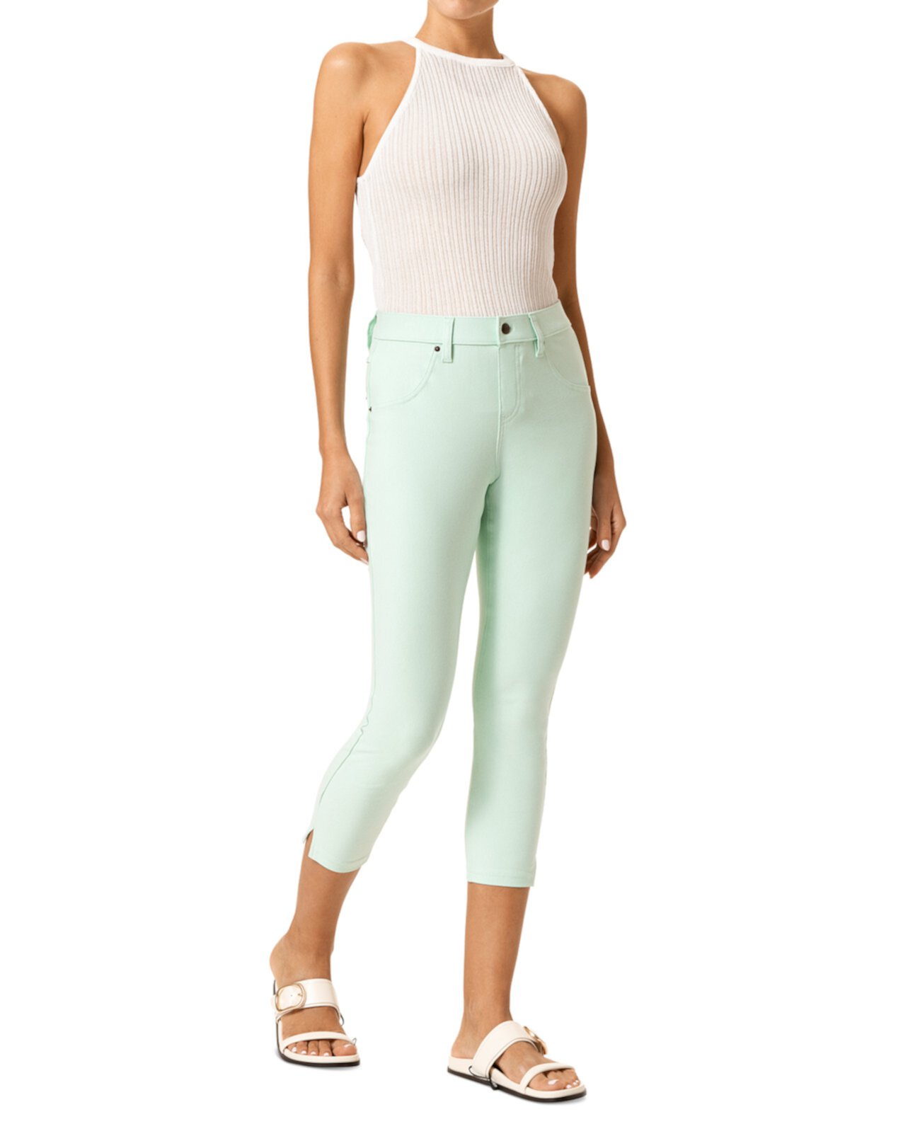 Women's Essential Denim High-Rise Capri Leggings HUE