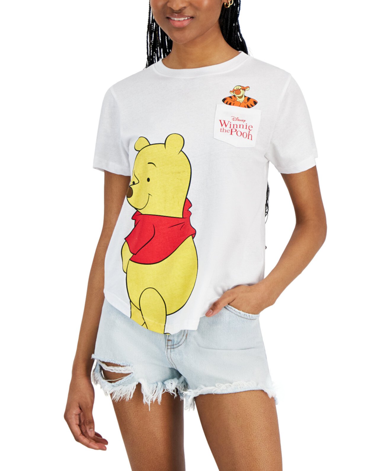 Juniors' Winnie the Pooh Pocket Crewneck Tee Disney