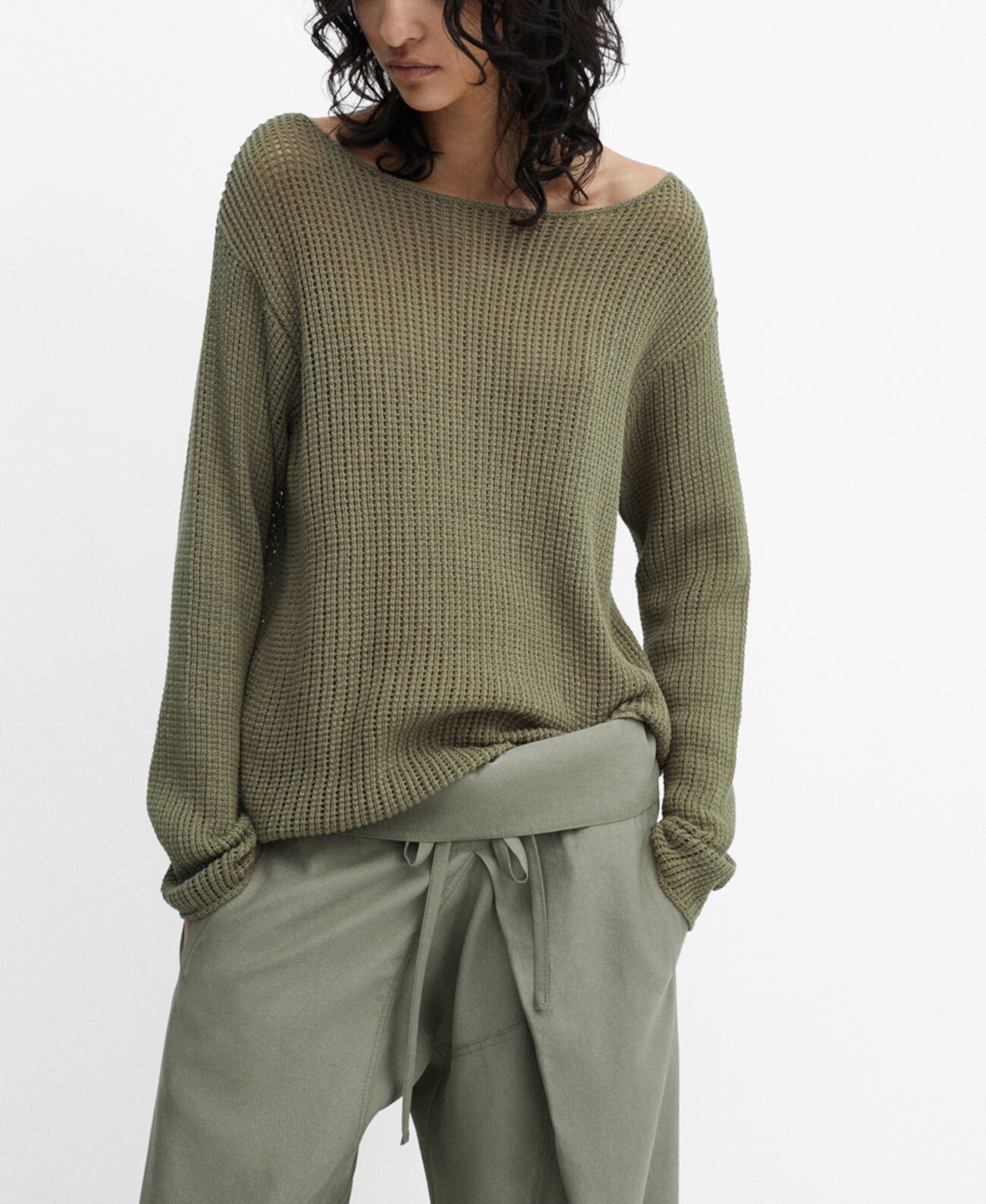 Women's Boat-Neck Knitted Sweater MANGO