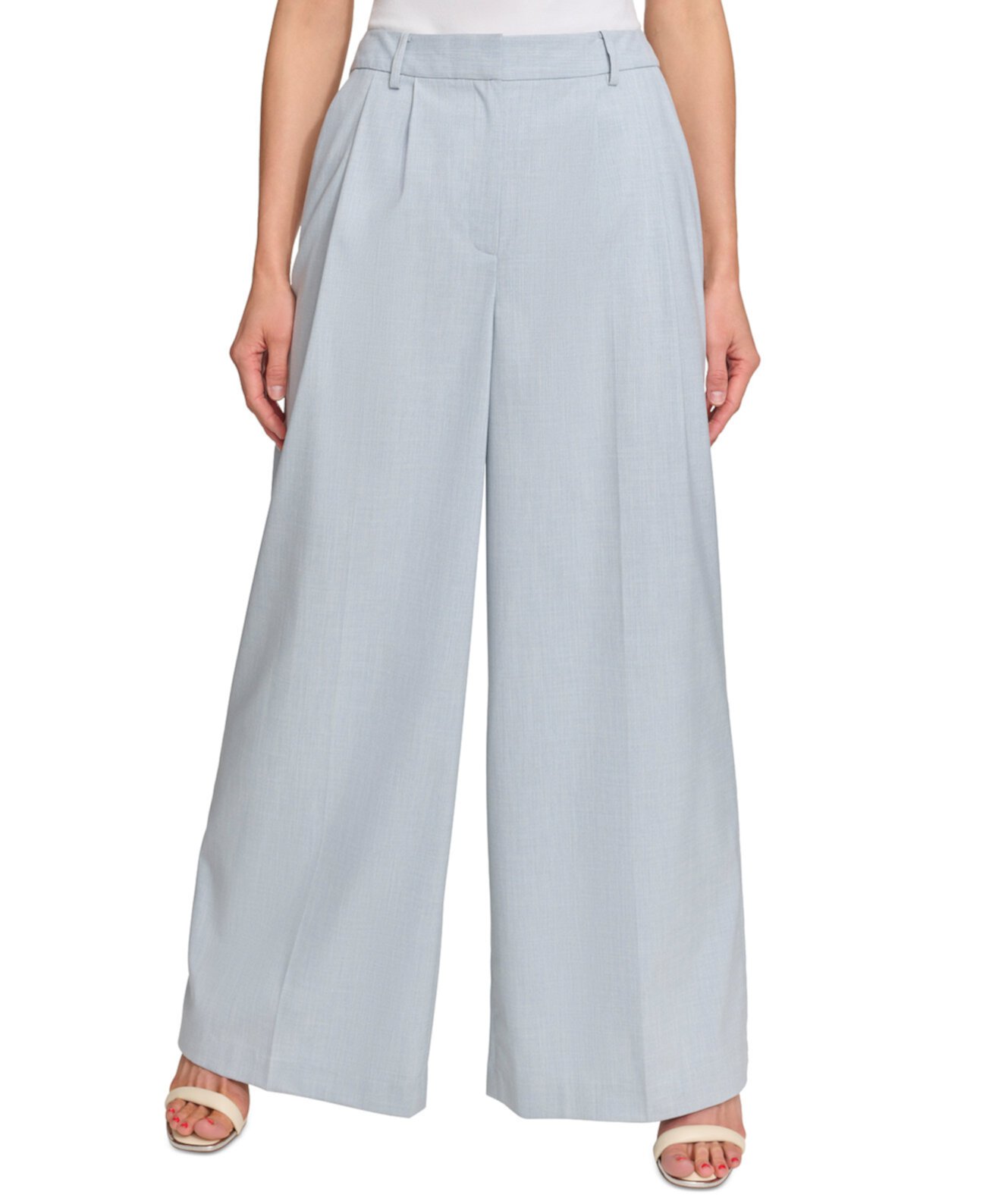 Petite High-Rise Wide-Leg Career Pants DKNY